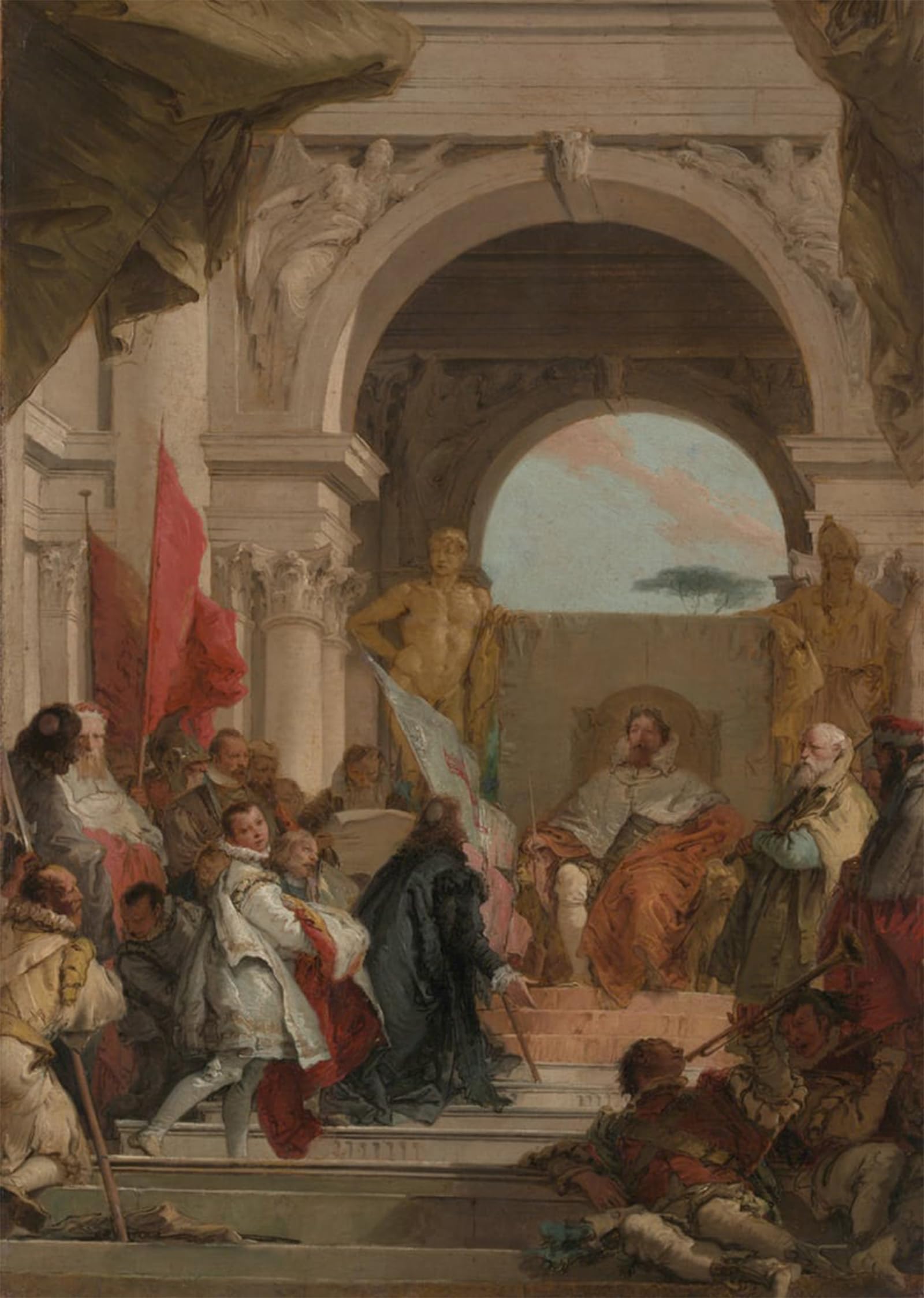 HRJUBWREE Retro Picture Art Painting Wall Poster the Investiture of Bishop Harold of Franconia by Battista Tiepolo Vintage Art Print for Office Decor 60x90cm