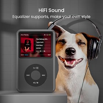 Innioasis Y1 Children's MP3 Player – Timeless Class: 128 GB, Bluetooth, Video Player, Audiobooks, FM Radio and Wheel Touch Control (Black)