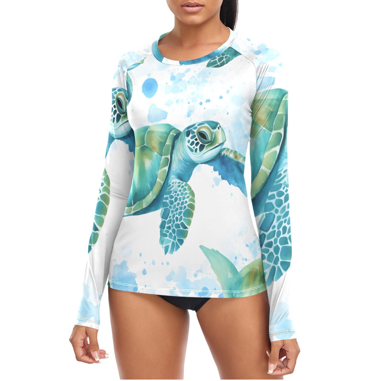 Traje de baño para mujer surf C201 Large previene rayos solares con diseño de tortuga 7