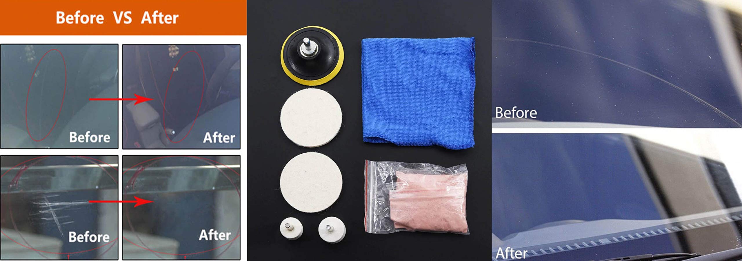 DIY Crafts 125 Grm Cerium Oxide, Cerium Oxide, Light Pink, 34 Pcs Portable Repair Window Windscreen Grinding Glass Polishing Kit Scratch Remove(125 Grm Cerium Oxide, Cerium Oxide, Light Pink) 3