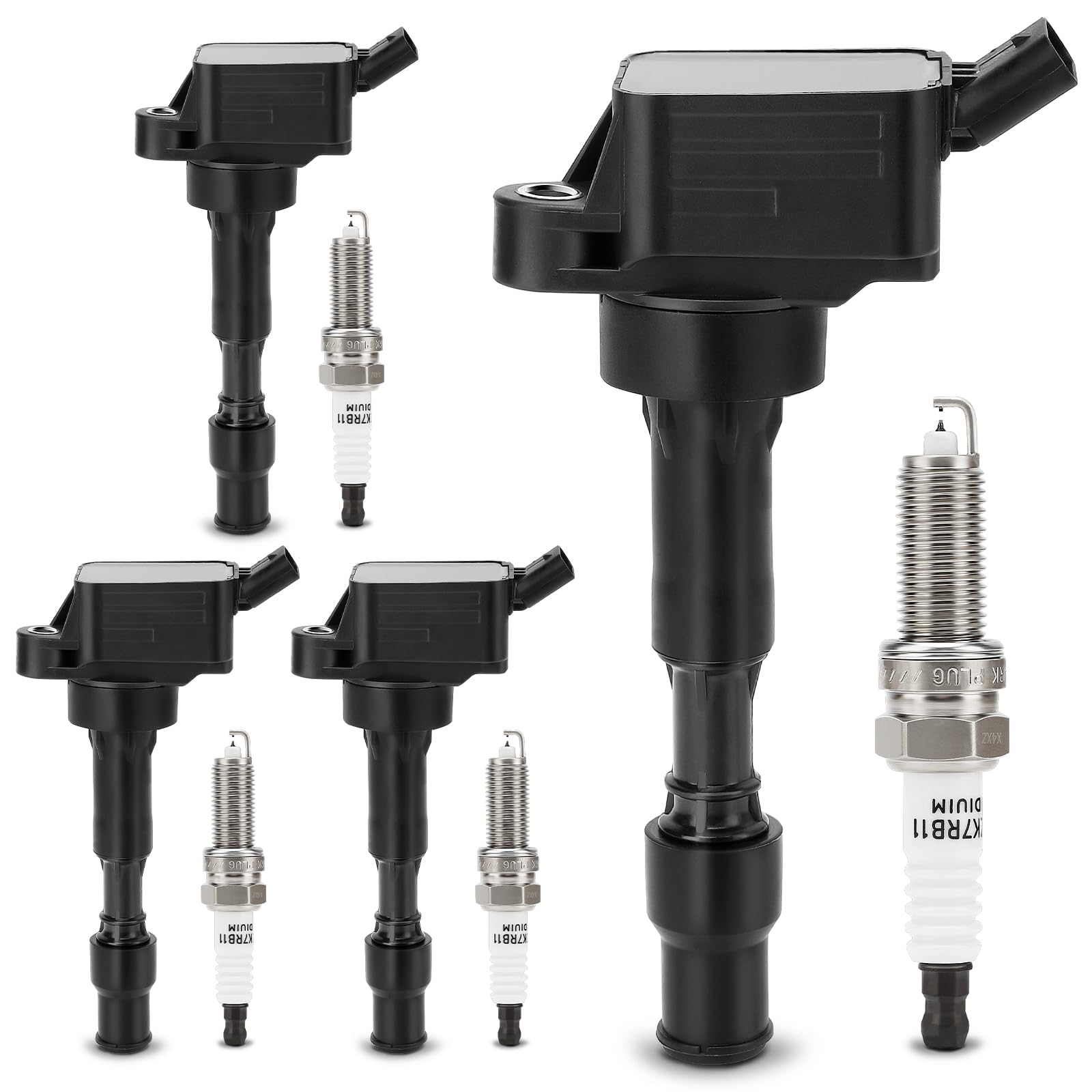 UF816 Ignition Coil & 9723 Double Iridium Spark Plug for Hyundai 16-20 Elantra,18-21 Kona,15-19 Sonata,19-21 Veloster/Kia 17-22 Forte,20-22 Forte5,17-20 Optima,21-22 Seltos,19-22 Soul 273002E601