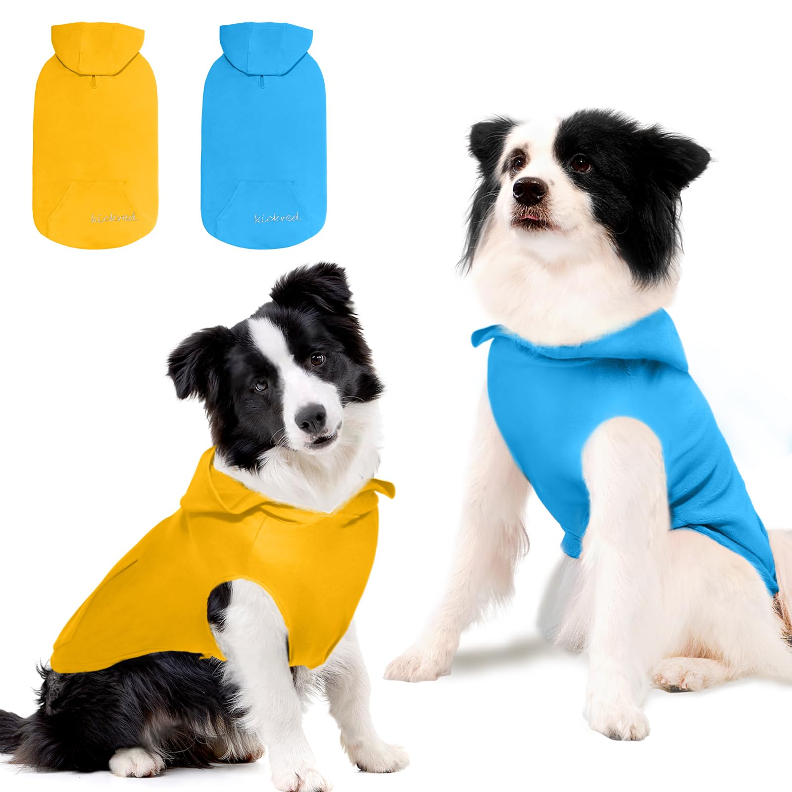 Kickred 2 Pieces Basic Dog Hoodie, Premium Spring Summer Dog Vest 