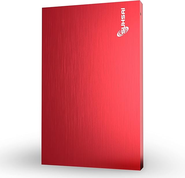 Sushai External Hard Drive with USB 2.0 Memory Expansion HDD - 2.5" Ultra Slim Fast Data Transfer Portable Storage backup Hard Disk compatible with MAC/PC/Laptop/Desktop/Chromebook (200GB, Red)