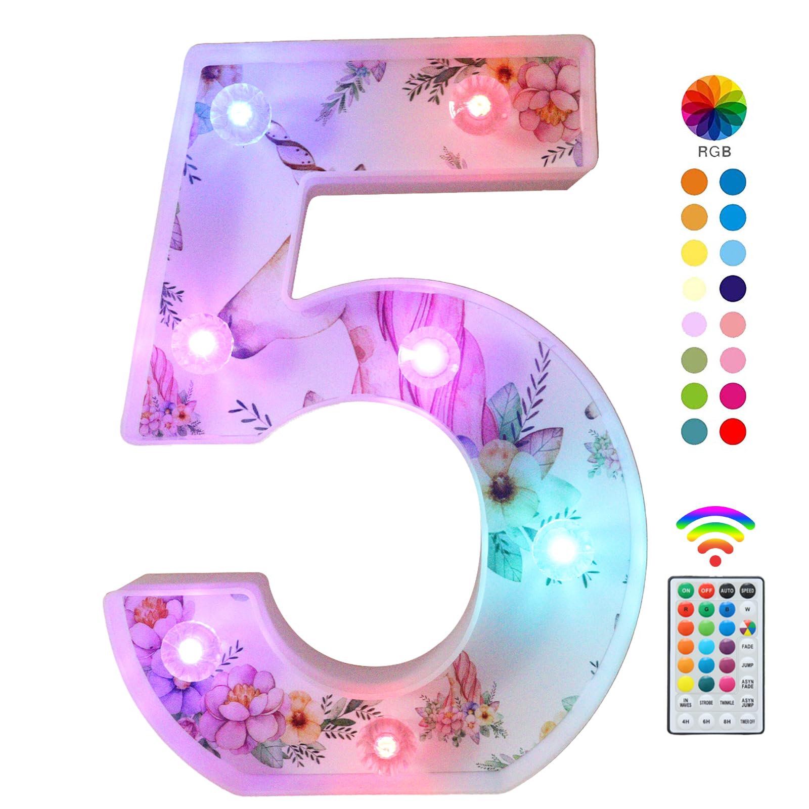Unicorn LED Light Up Letters, 18 Color Changing Diamond Alphabet Sign Unicorn Gifts for Girls Women Party Birthday Decorations Remote Night Light Christmas Valentine Wall Table Decor - A — view 26