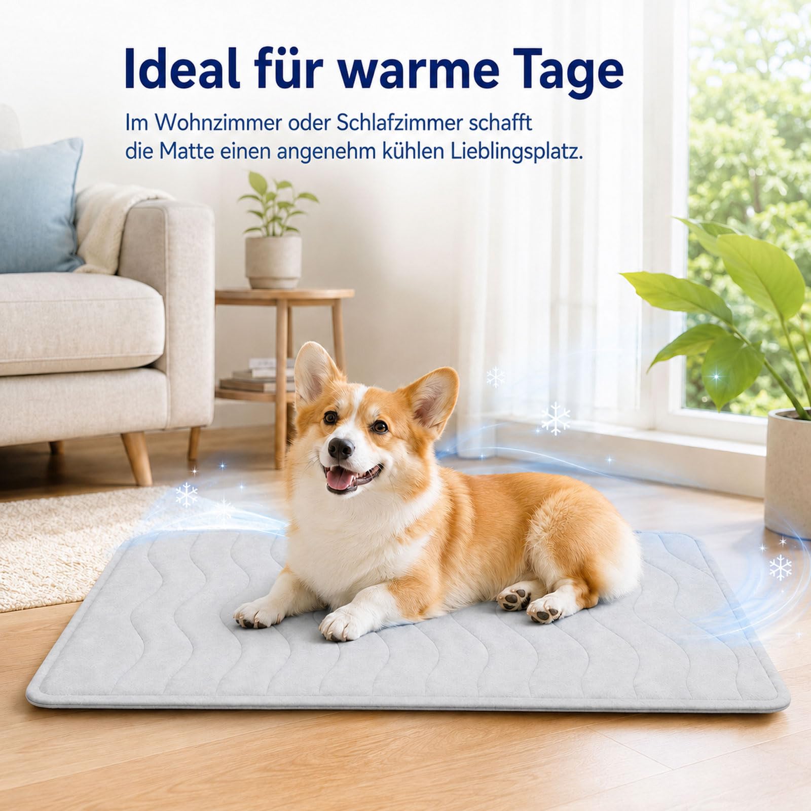 Kühlmatte Hund Selbstkühlend Aus Eisseide,Waschbar, Faltbar Für Sommer (71 x 122 cm)