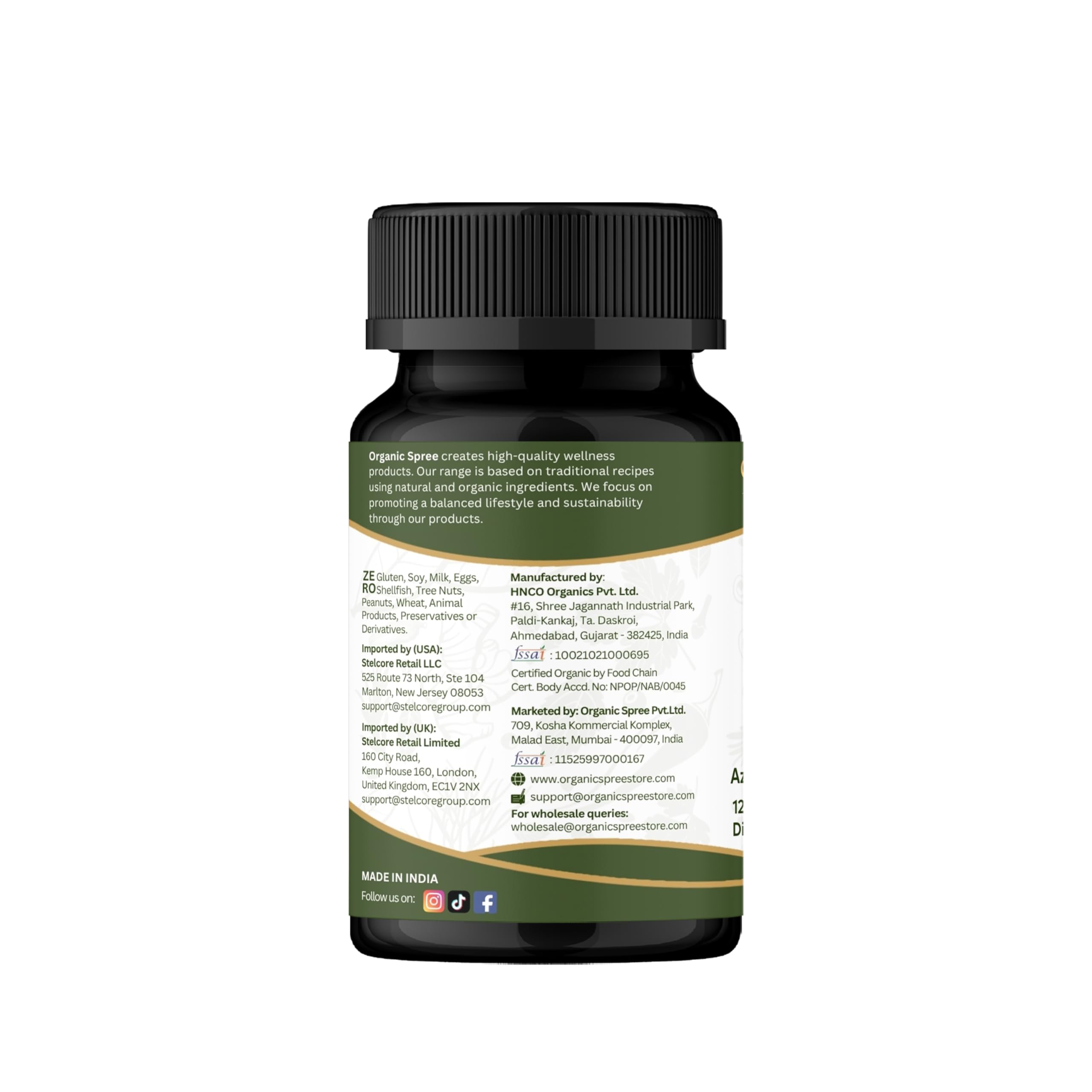 Organic Spree NEEM 120 Tablets (Azadirachta Indica) | Biologico e Naturale | Vegano e certificato USDA 120 compresse | 1200 mg per porzione (2)