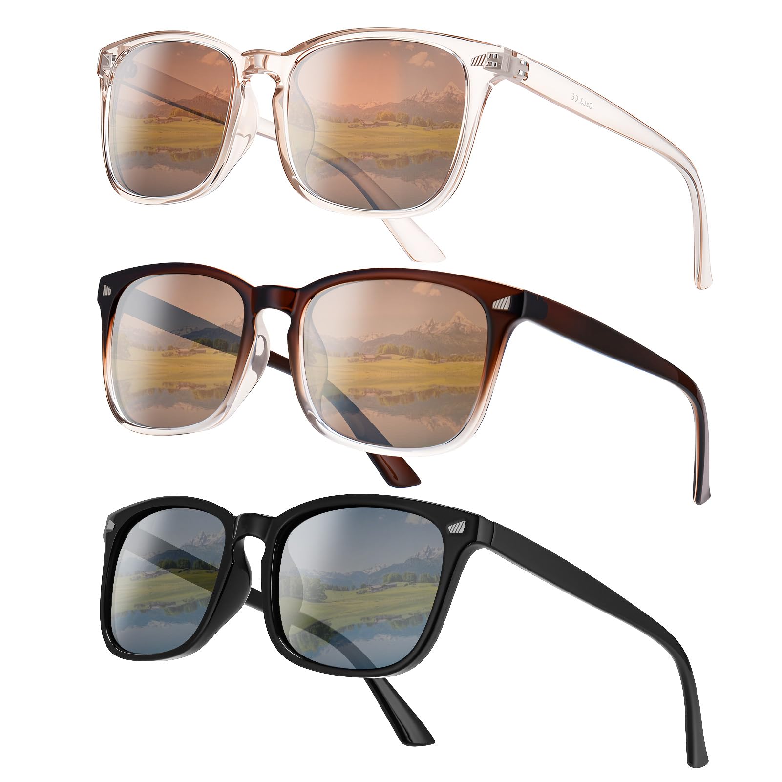 JATEBI Polarized Sunglasses for Women Men Classic Retro Sun Glasses UV400 Protection