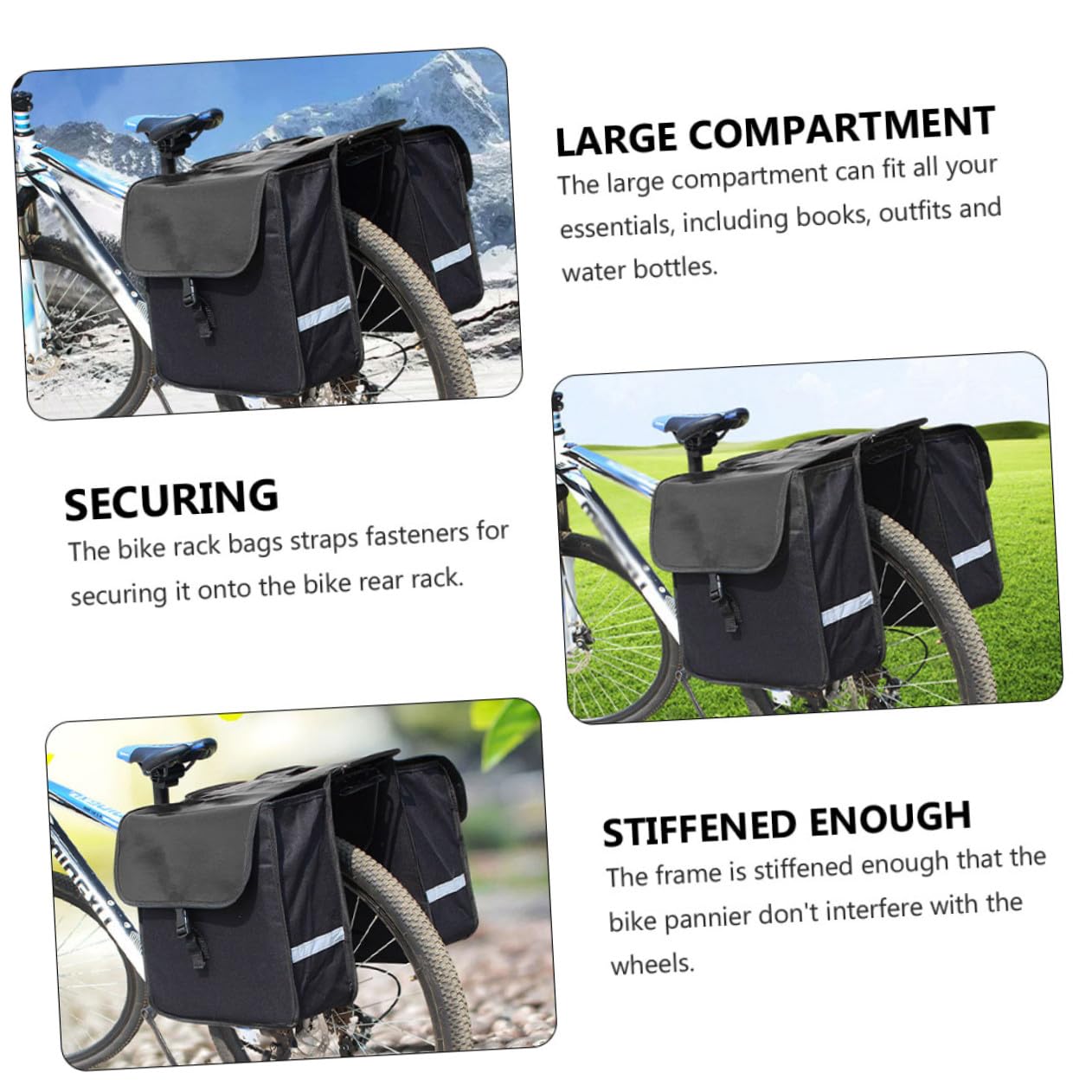 BESTonZON Borsa Portapacchi Bicicletta con Fascia Riflettente