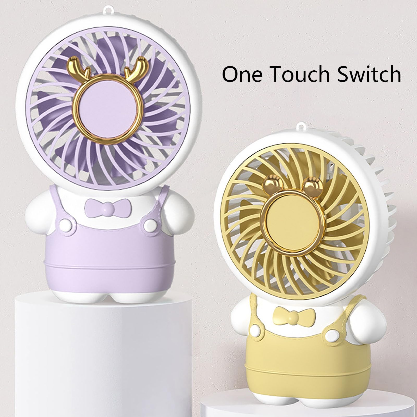 Potente mini ventilatore portatile – Circolatore d'aria da tavolo ultra silenzioso, flusso d'aria grandangolare, portatile per casa, ufficio, viaggi – grazioso design viola