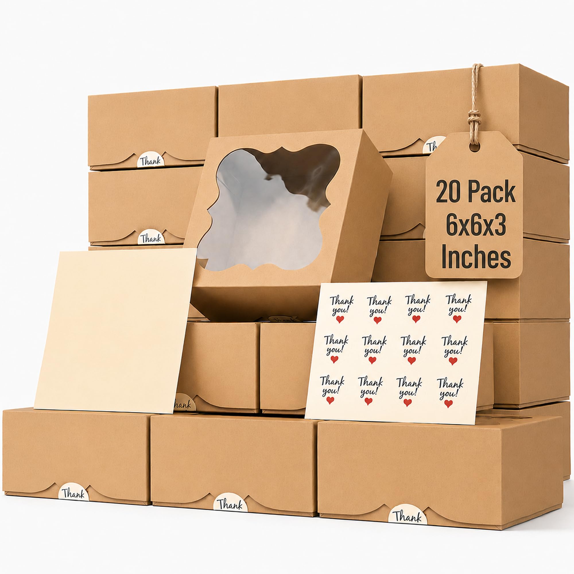 Cookie Boxes with Window - 20 Pack -1 Cookie Boxes with Window - 20 Pack -1