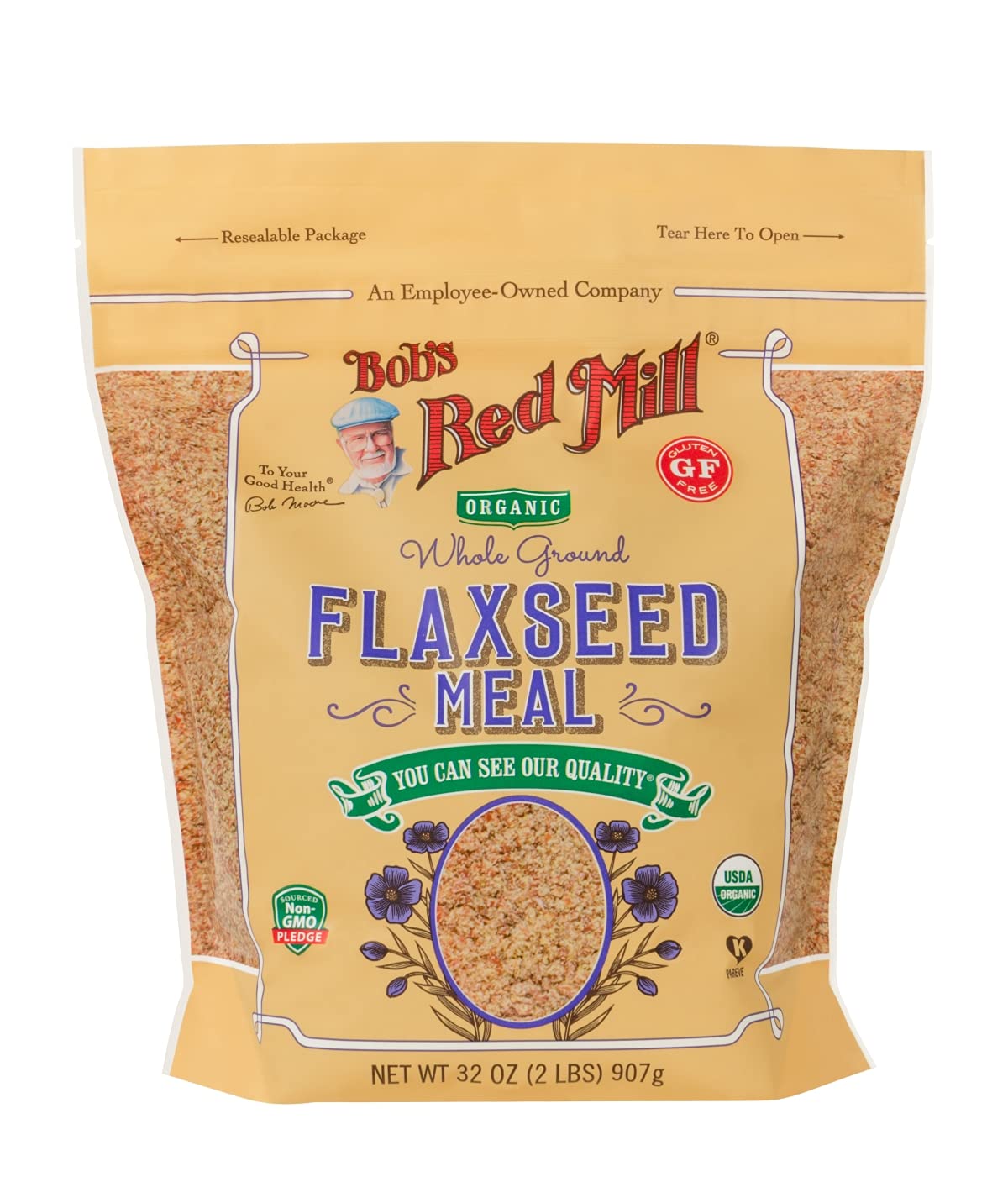 Bob's Red Mill Organic Brown Flaxseed Meal, 32-ounce (Pack of 4)