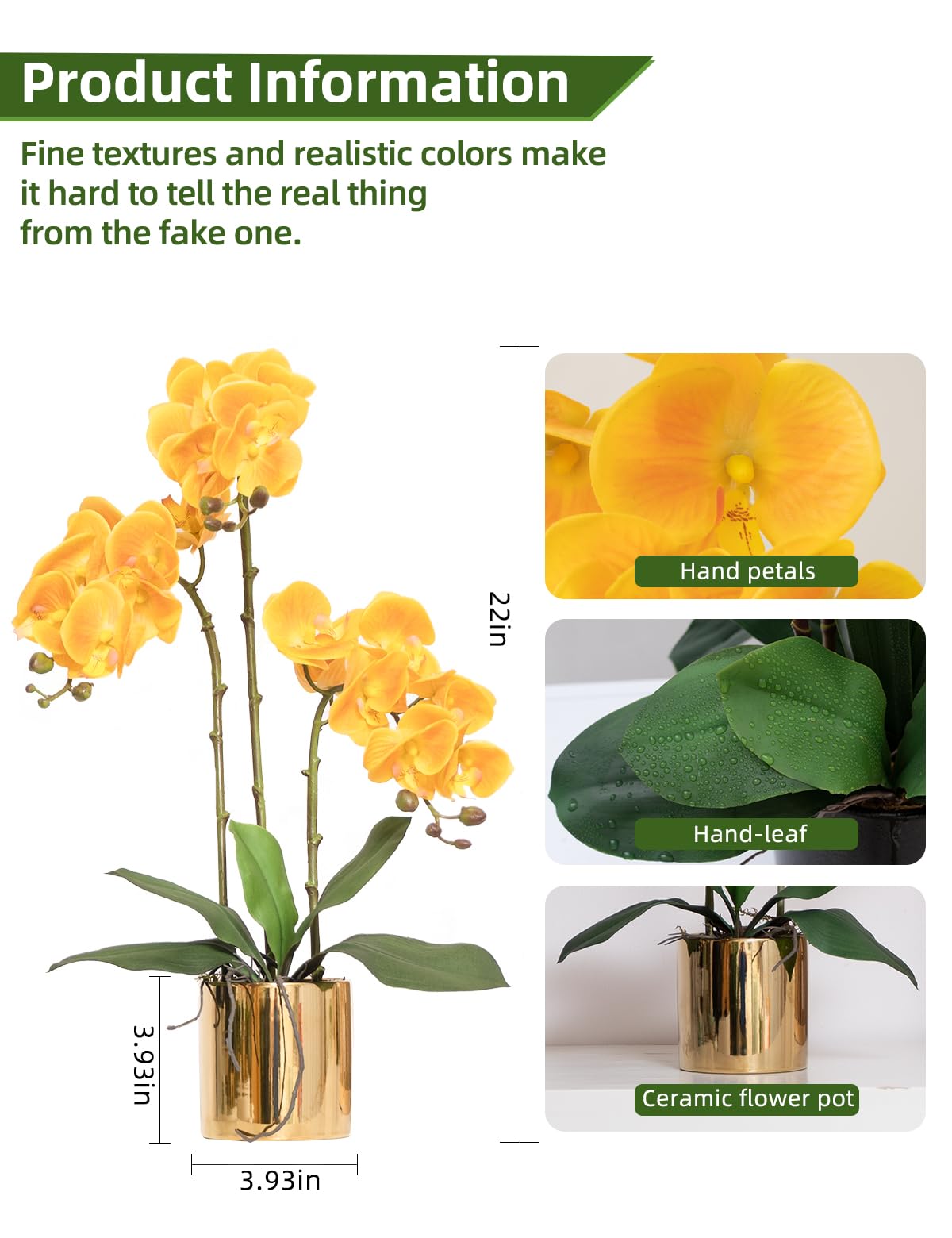Künstliche Orchidee Blumen Set Fake Phalaenopsis Blume Faux Schmetterling Orchidee Real Touch Orchidee für Hochzeit Home Office Party Hotel Yard Dekoration Restaurant