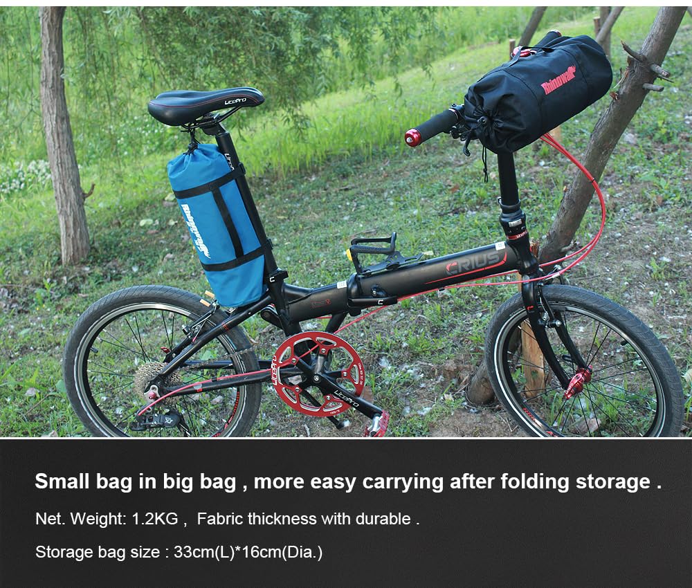 UBORSE opvouwbare fietstransporttas, waterdicht, verdikt, voor 20 inch vouwfiets, e-bike, e-e-scooter, fietsaccessoires, opbergtas