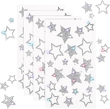 Epakh Epakh 84 Pieces Rhinestone Star Stickers Silver Glitter Bling Stars Stickers Sparkly Crystal Self Adhesive Sticker for Craft Winter Package Gift Decor Window Car Decal Accessories, 4 Sheets