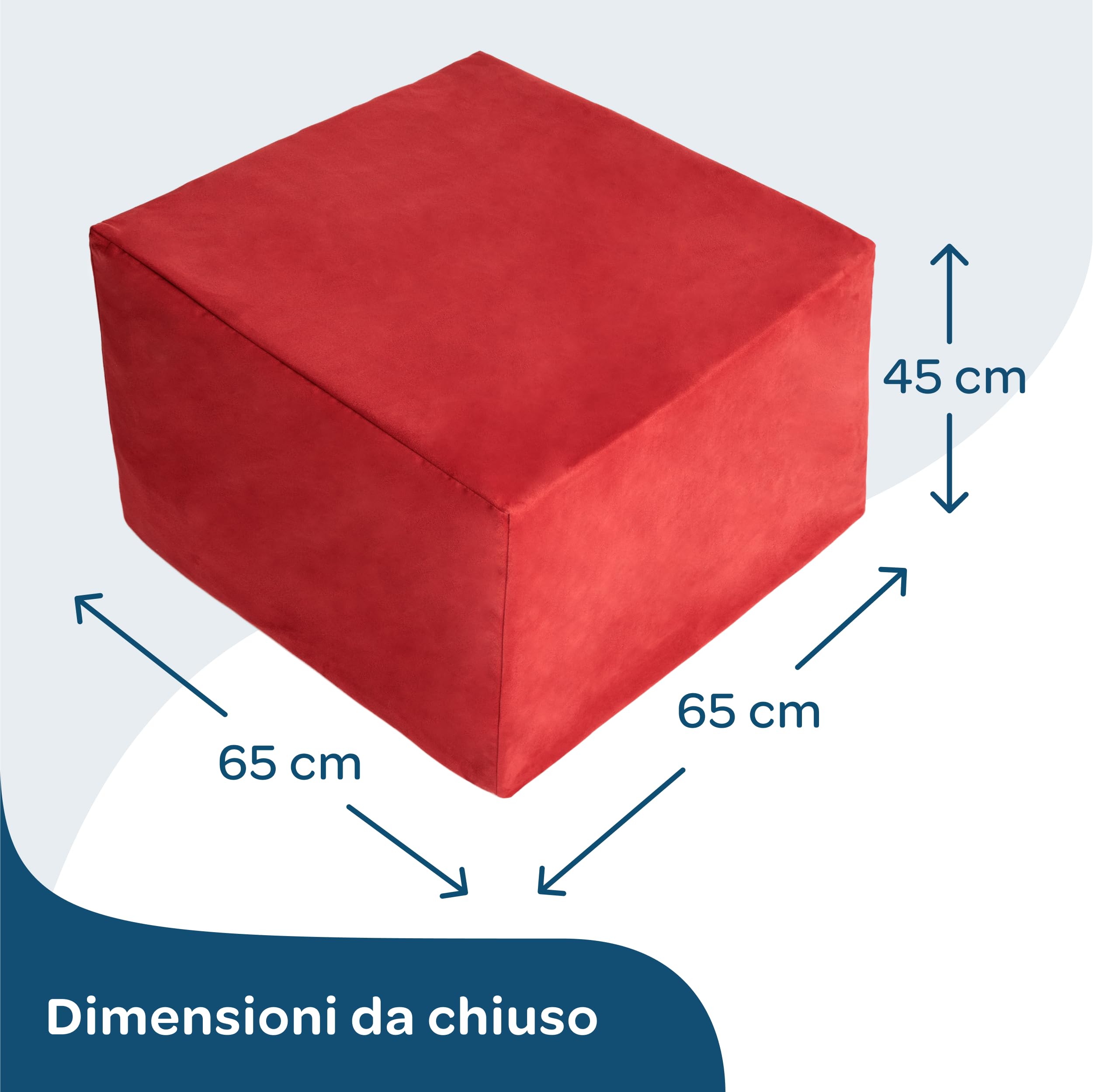 DOLCI SOGNI Pouf Letto Singolo Materasso Salvaspazio, Richiudibile Futon Pieghevole 66x66x45 Aperto 65x195x15, Microfibra Grigio - 100% Made in Italy