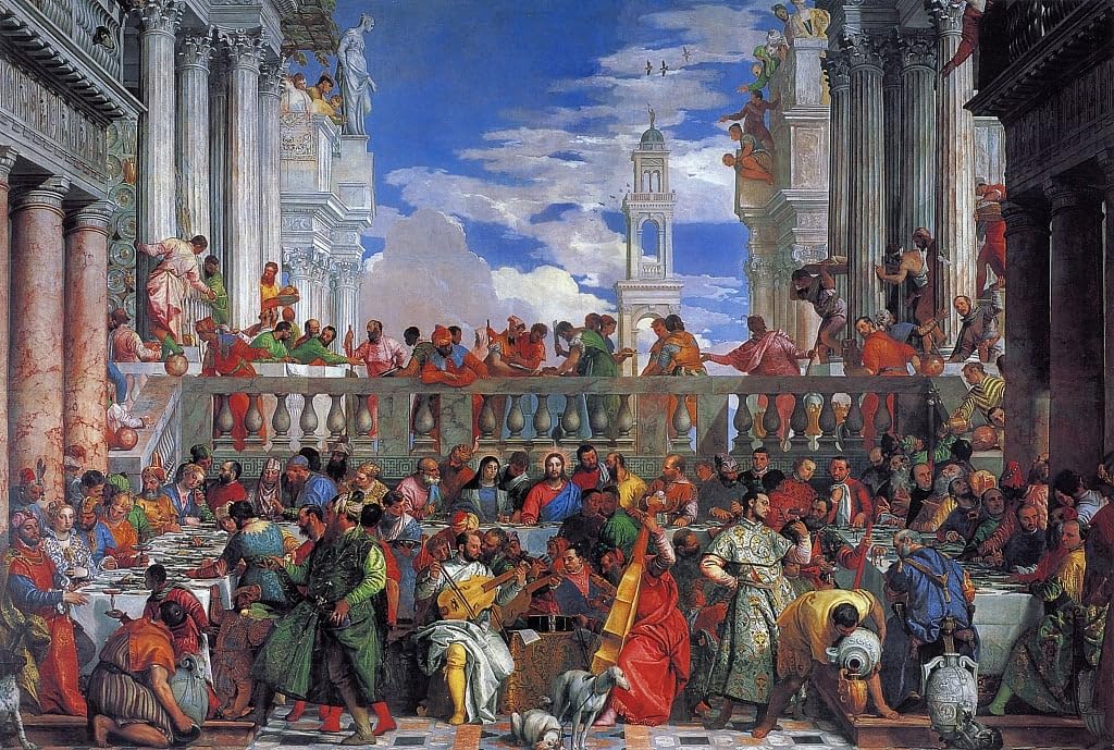 Psvdctoo No Frame Famous Canvas Wall Art Artwork Paintings The Wedding Feast At Cana By Paolo Veronese Poster Artworks For Room Decor 60X90cm