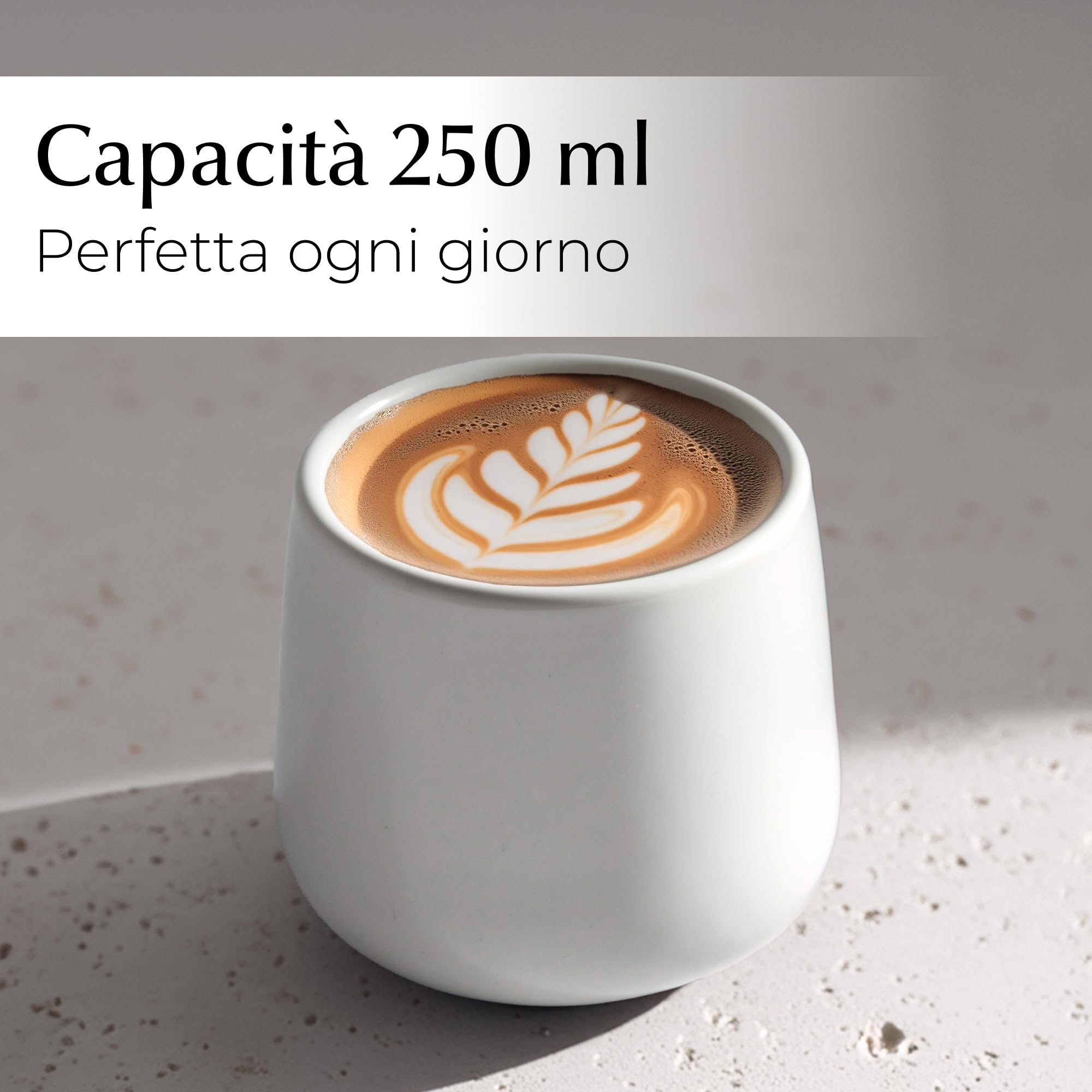 MIAMIO - tazze da caffè Set, ceramica Daily | ceramica tazze da caffè für Kaffee, Tee und Mahlzeiten, 250ml, Weiß per l'uso quotidiano - per l'uso quotidiano daily