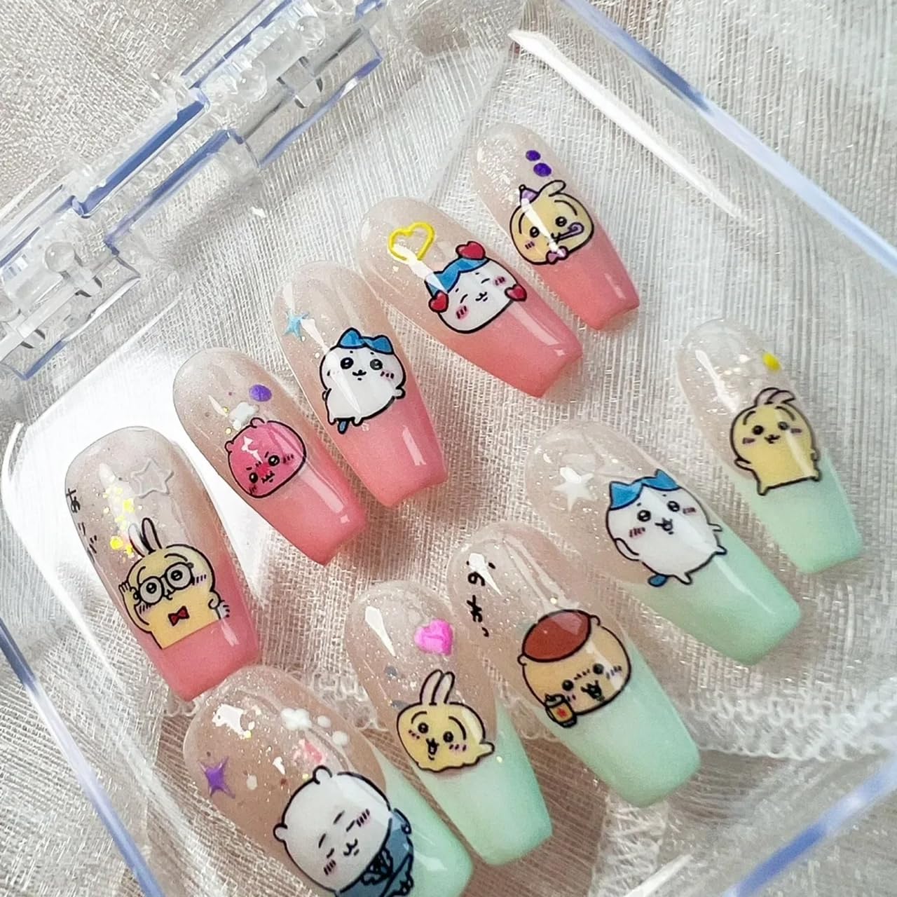 Amazon.co.jp: ちいかわ ハチワレ うさぎ ネイルチップ 付け爪 つけ爪 