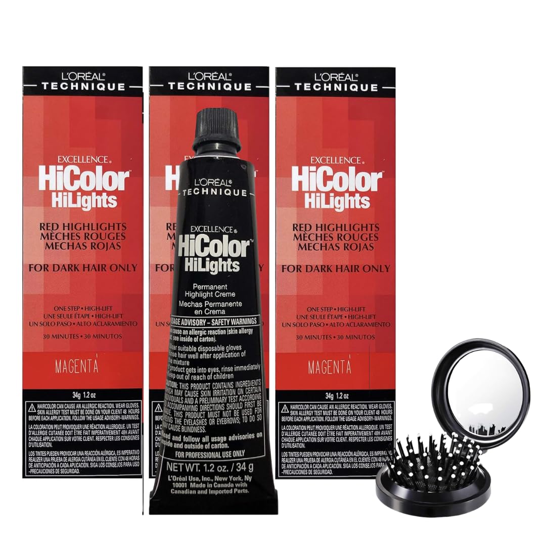 Lot de 3 brosses à cheveux LUXPAKS avec crème L'Oréal Hair Dye Highlight Cream