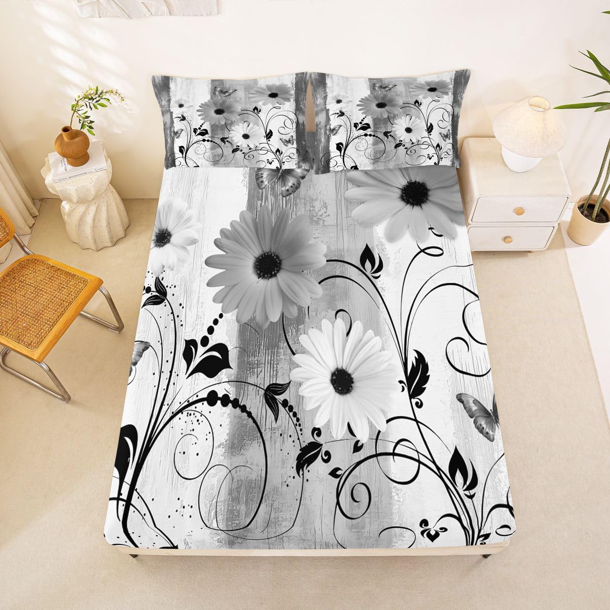 Erosebridal Vintage Farm Daisy Bed Sheets Full Size image 2