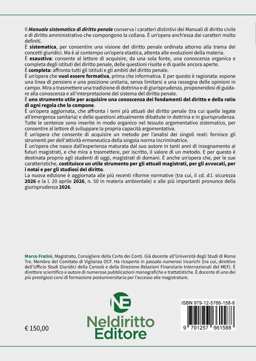 Manuale sistematico di Diritto Penale 2026-2027