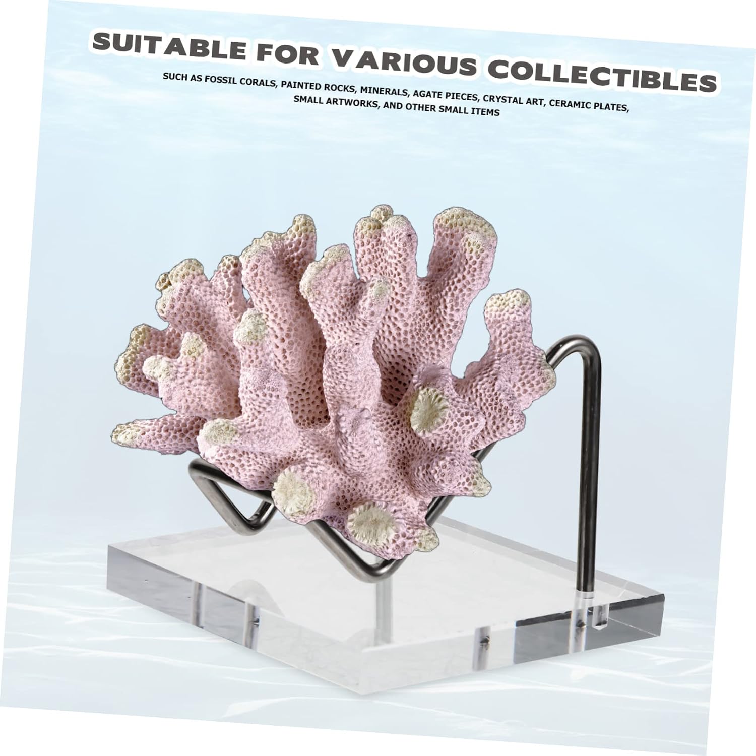 ERINGOGO Crystal Display Stand Acrylic Metal Silver Stand for Display Xmas