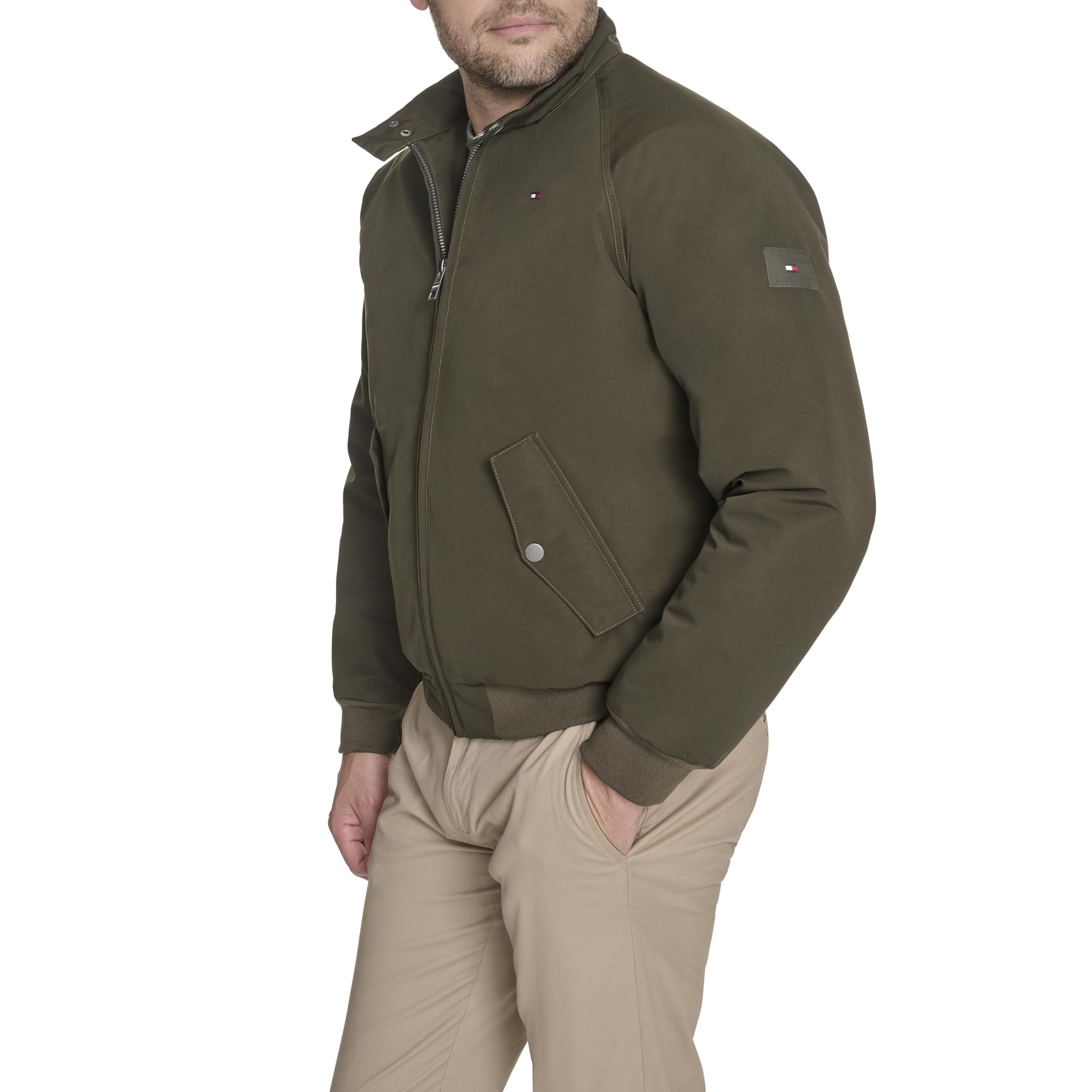 Tommy Hilfiger Herren Highland Cloth Modern Bomber, Oliv/Blatt für mich (Leaf It to Me), XXL – Ansicht 3
