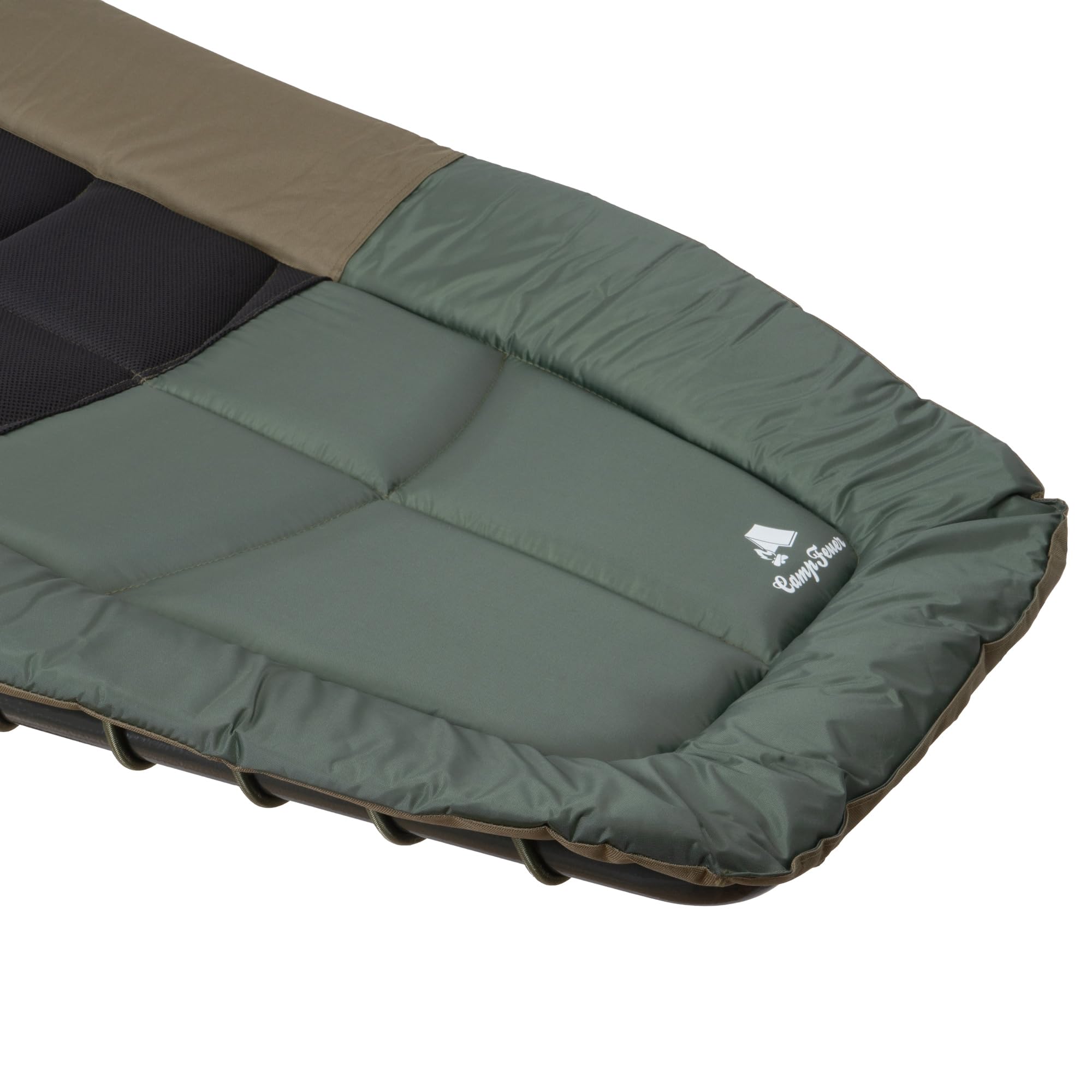 CampFeuer Cama de Pesca Acolchada XXL 200 x 81 x 41-98 cm | Camilla de Camping Plegable y Regulable en Altura con 6 Patas | Silla de Pesca, Catre Plegable, Cama Plegable Portátil para Exteriores