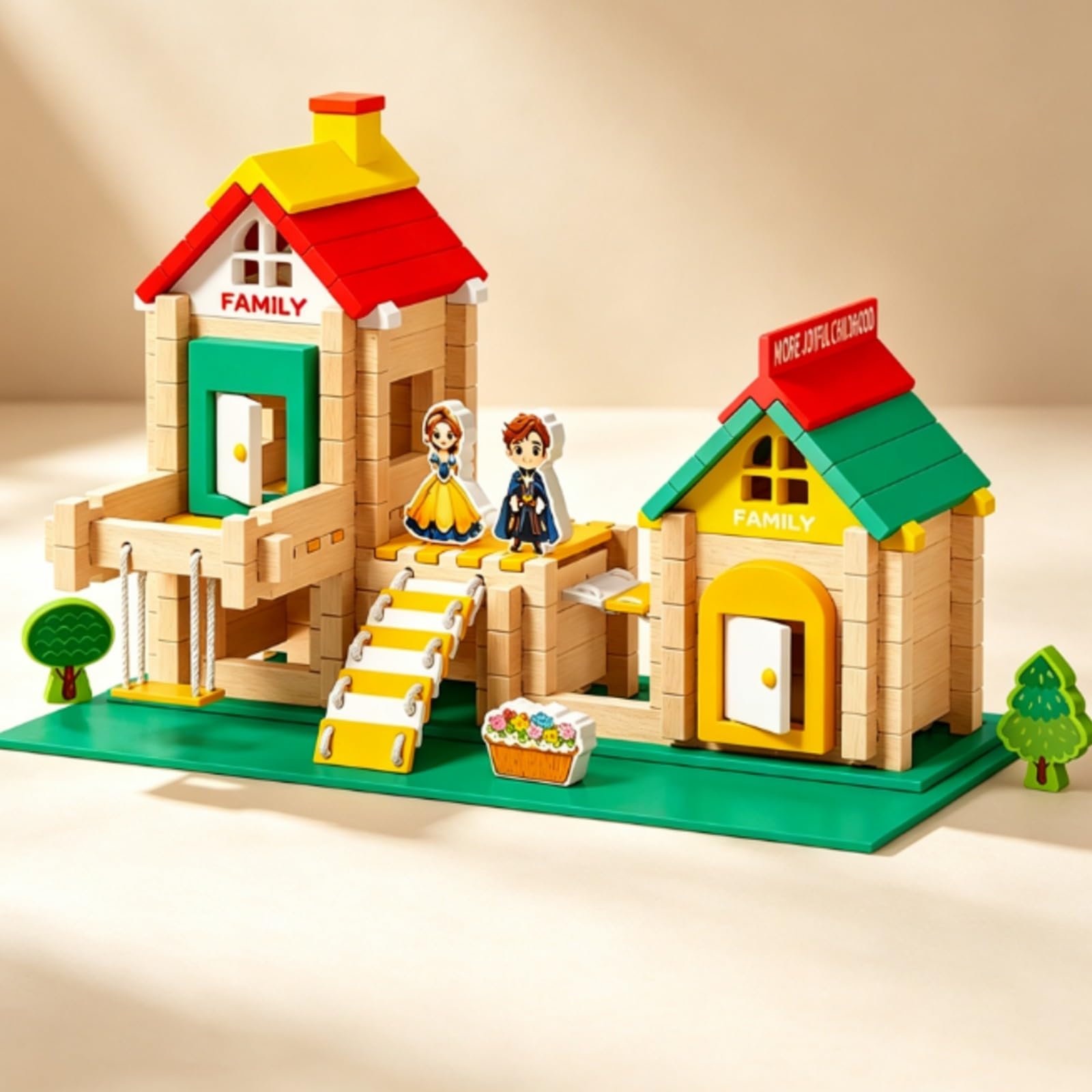 predolo Jeu Cotruction DIY en Bois Créatif | Développe la Peée Spatiale, Jeu Cotruction Éléments Architecturaux Colorés, Bords Arrondis, pr, Crèche