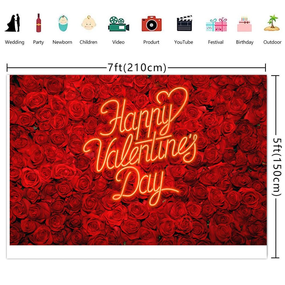 Ticuenicoa Valentinstag-Hintergrund 2,1x1,5m - Vinyl, Mit Herzen & Süßigkeitenfarben, Für Fotoshootings
