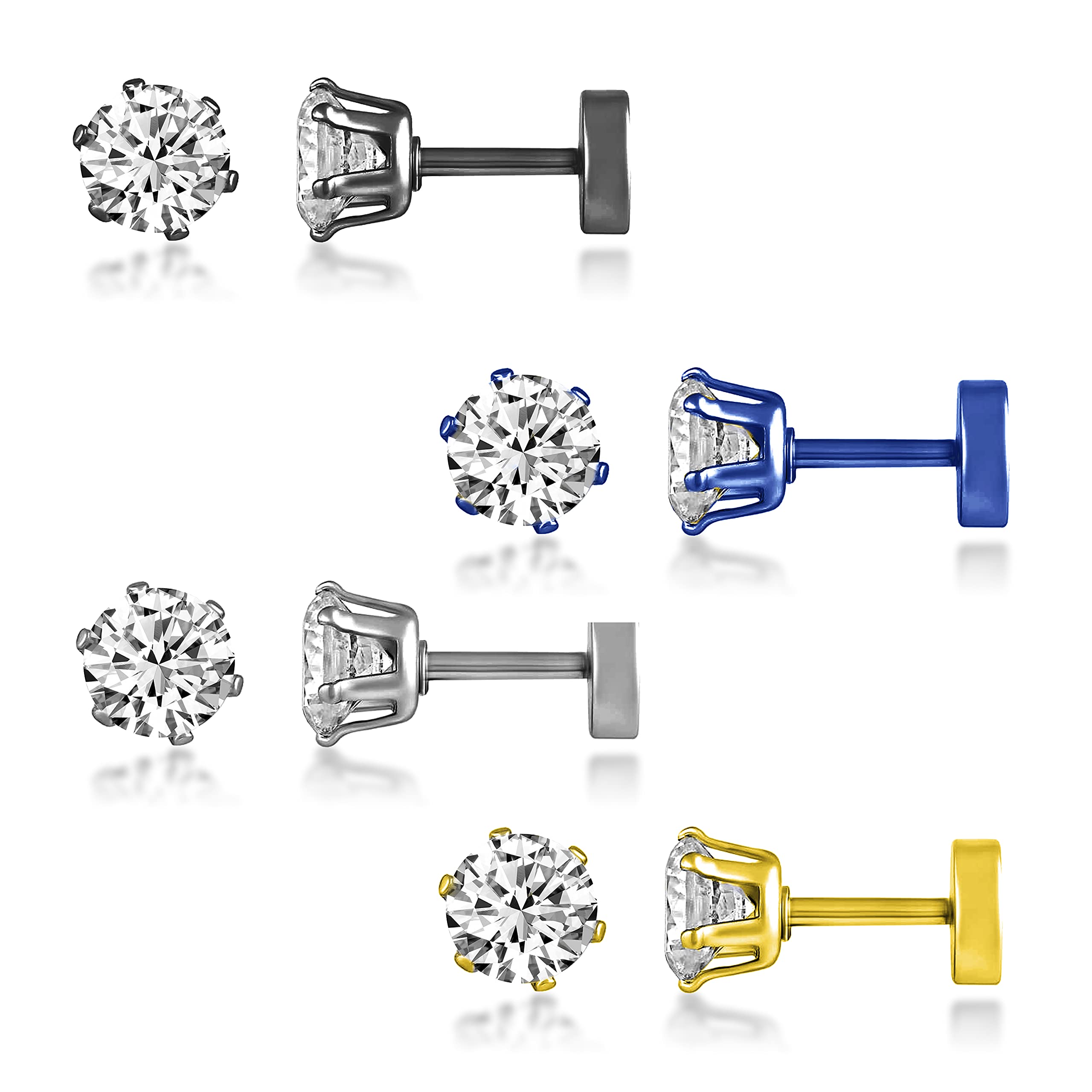 MEENAZ Earrings men boyfriend girls women gents ear studs for men Stainless Steel Piercing Clip on Screw Bali Pierced Hoop Stud Huggie Magnetic earrings for boys silver black gold blue boys earrings (B098BHGMV7) Amazon Price History, Amazon Price Tracker