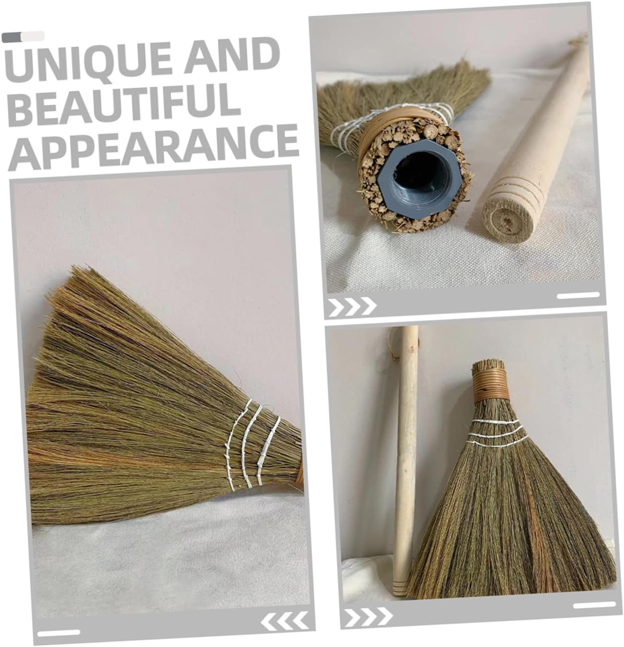 Handmade Woven Detachable Handle Small Broom 74cm Rustic Farmhouse Hand Broom for Household and Desktop Cleaning