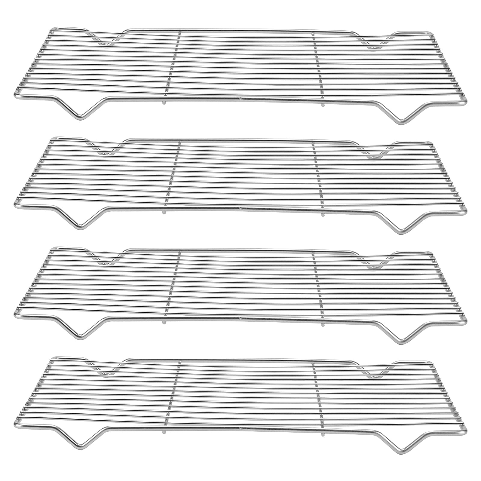 KEILEOHO 4PCS Cake Cooling Rack, 31 x 20 x 1.5cm Stainless Steel Oven Grill Racks for Baking Cake Cookie