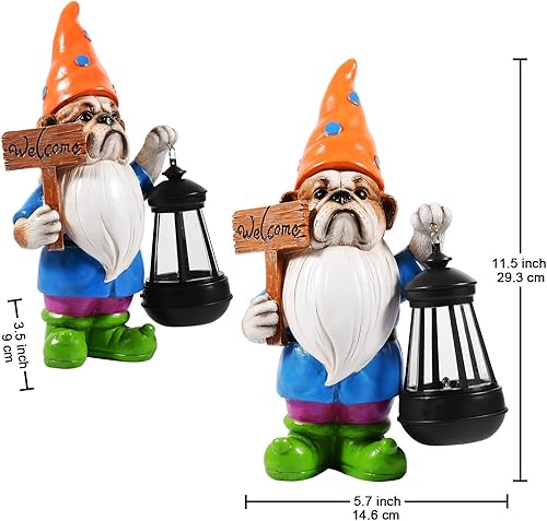 Miniatura 5 de Estatuas solares de perro para decoración de jardín: esculturas al aire libre para luces de liquidación para exteriores, adornos de césped exterior,