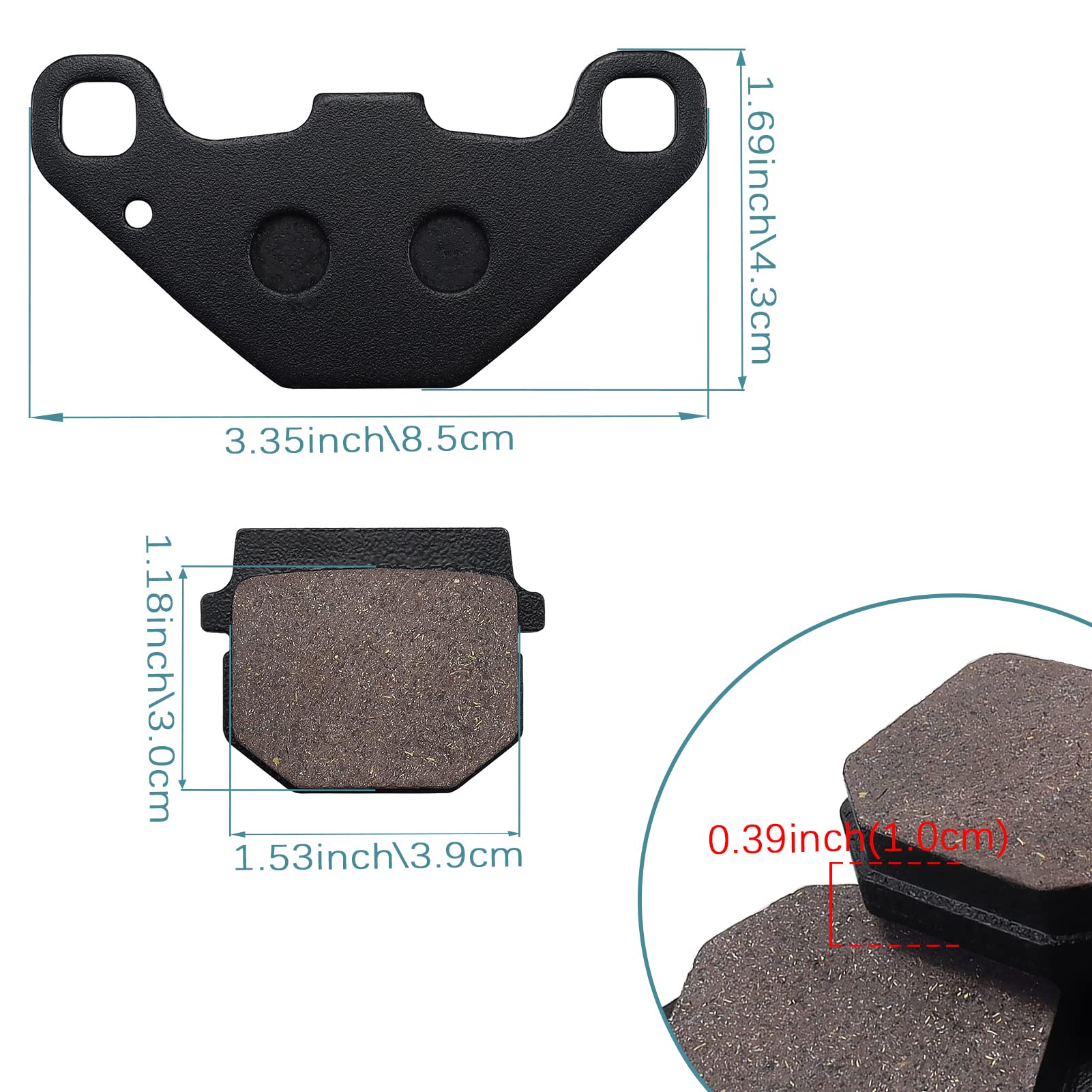 Yerbay Pastiglie Freno Posteriore Per SUZUKI RM 80 (1990-2001) E RM 85 (2002-2004)