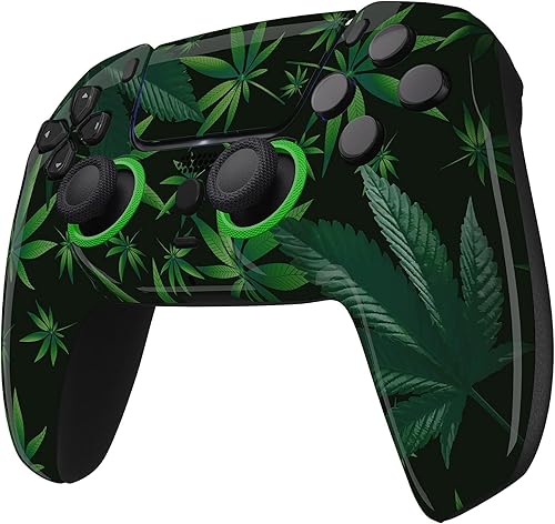 Miniatura 3 de Custom Controllerzz Wireless Controller Compatible with PS5 - Multiple Designs Available (PS5 Weeds) PS5 Weeds,Fusión abstracta y cromo