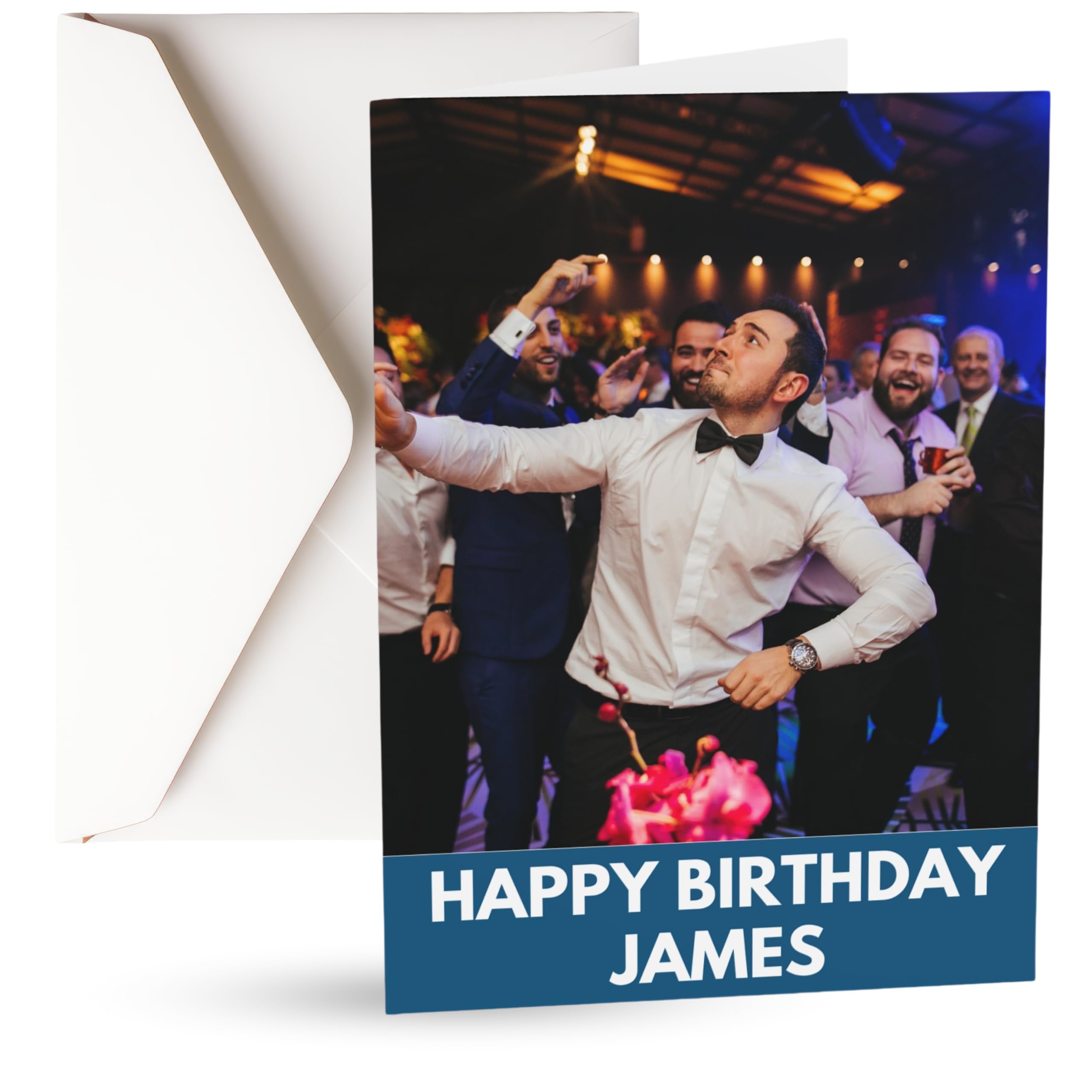 Personalised Birthday Card – Add 1 Photo & Custom Text Front and Inside – Birthday, Engagement or Thank You – Choose Template, Font Style & Colour – With Envelope | L2BP