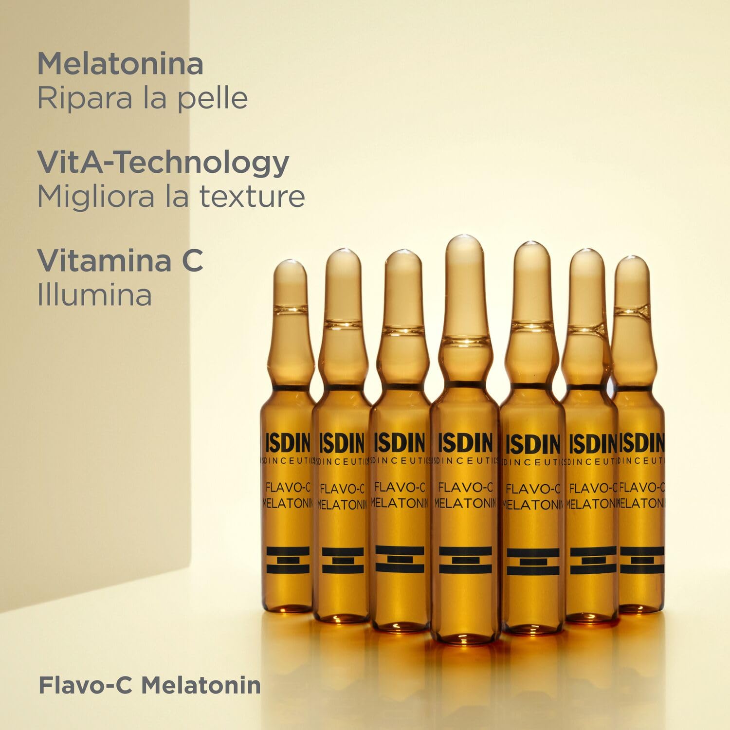ISDIN Isdinceutics Flavo-C Melatonin Siero Riparatore Notte | Siero Notte Stimola le Difese Antiossidanti della Pelle Monodose