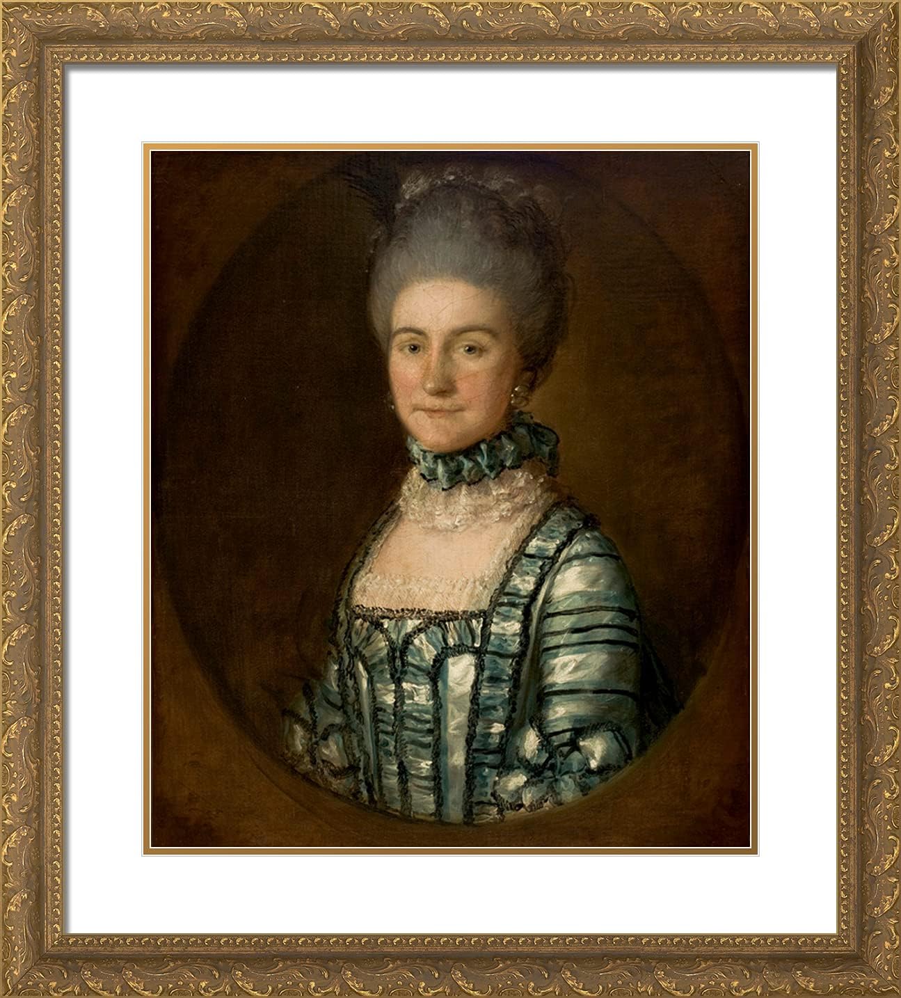 ArtDirect Gainsborough, Thomas 20x22 Gold Ornate Framed Art Print with Double Matting Titled: Portrait of Mrs. John Bolton