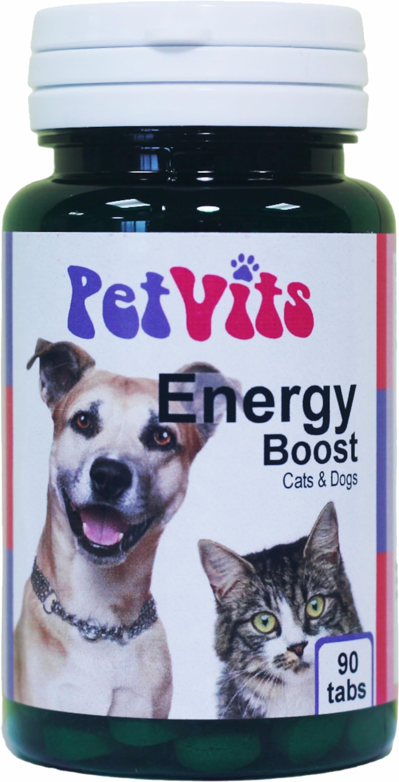 Energy Boost for Cats & Dogs : Energy and Fatigue Pet Supplement : 90 Tablets, in a 99% recycled pot