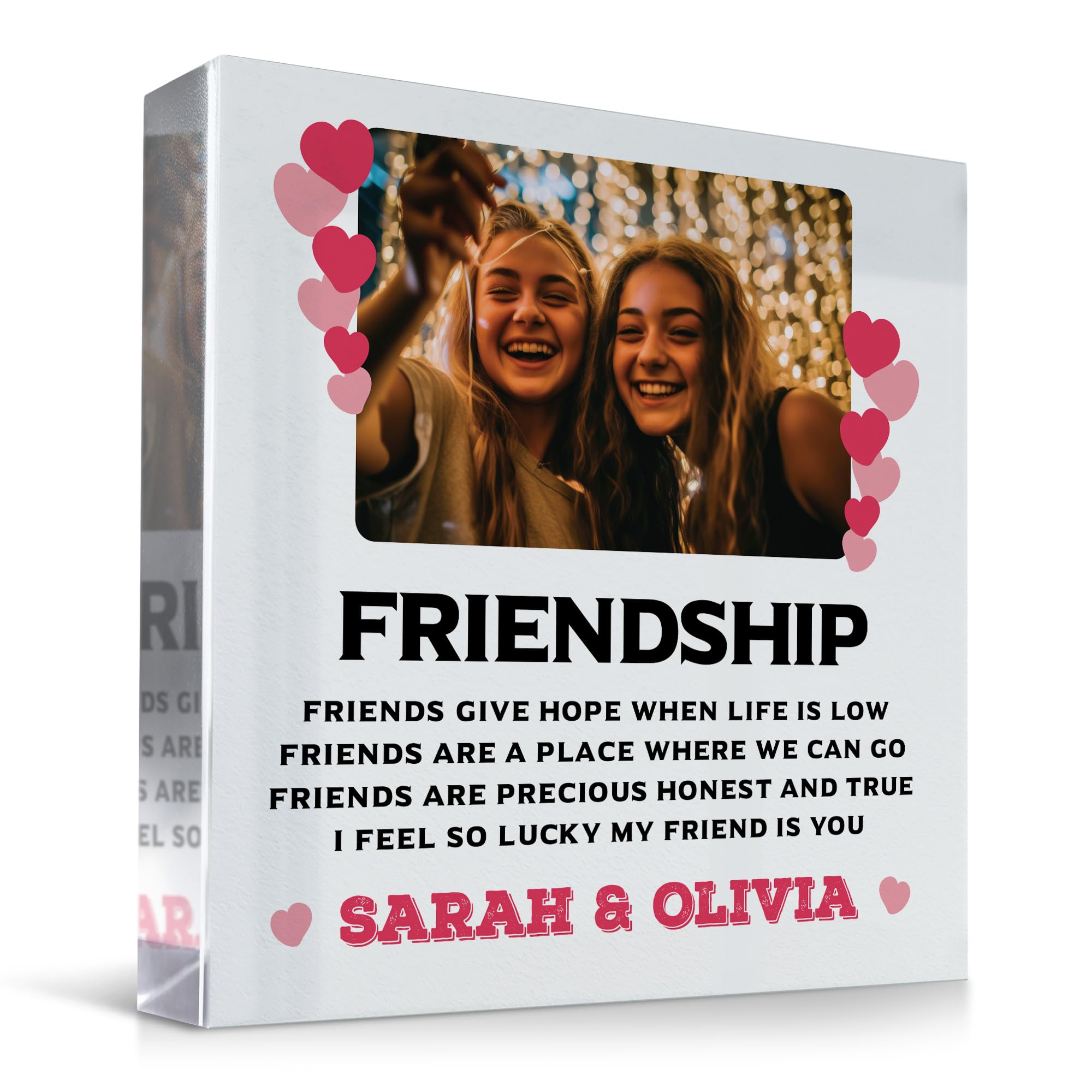 Red Ocean Gift For Best Friend PERSONALISED Photo Plaque Friendship Gift For Her Christmas Birthday Gift BEST FRIEND PLAQUE Custom Gift For Friend Best Friend Gift For Women