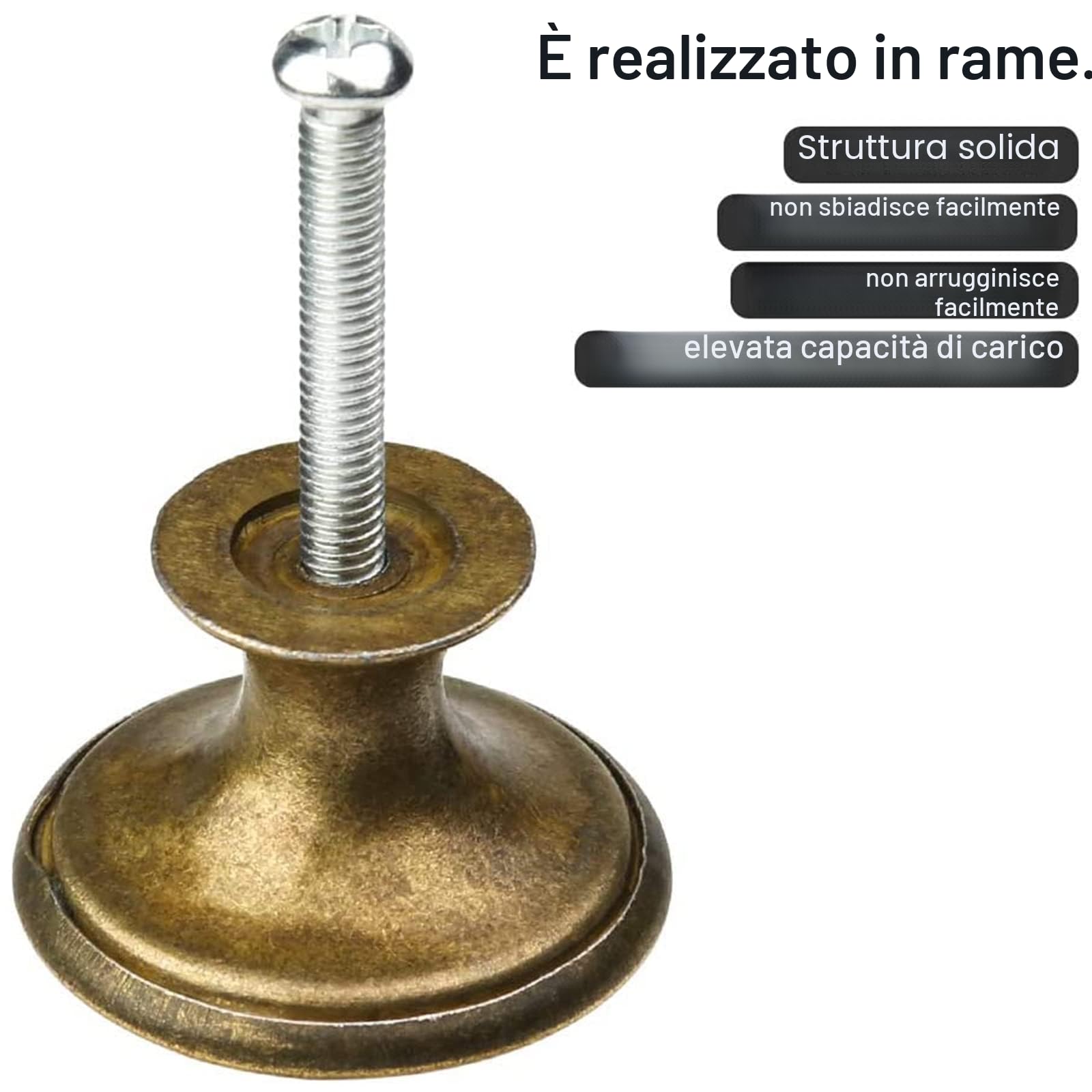 15 Pomello per Mobili Vintage Bronzo, 30mm Maniglie Rotonde Antiche, Pomello Metallo per Cassetto a Fungo, Manico Rotondo a Foro Singolo con Viti Abbinate per Armadietti, Cassetti, Cucina, Bagno