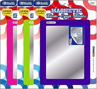 Bazic Magnetic Locker Mirror, 5.5 x 7 Inches,(3 Pack), (1301)