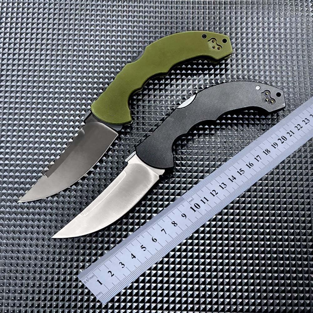 Klappmesser 9" schmales taschenmesser robust aus stahl S35vn & Grün G10, Outdoor Edc Messer, Klein Jagdmesser Survival, tragbare camping messer, Scharfes Einhandmesser mit clip, Geschenk für Männer