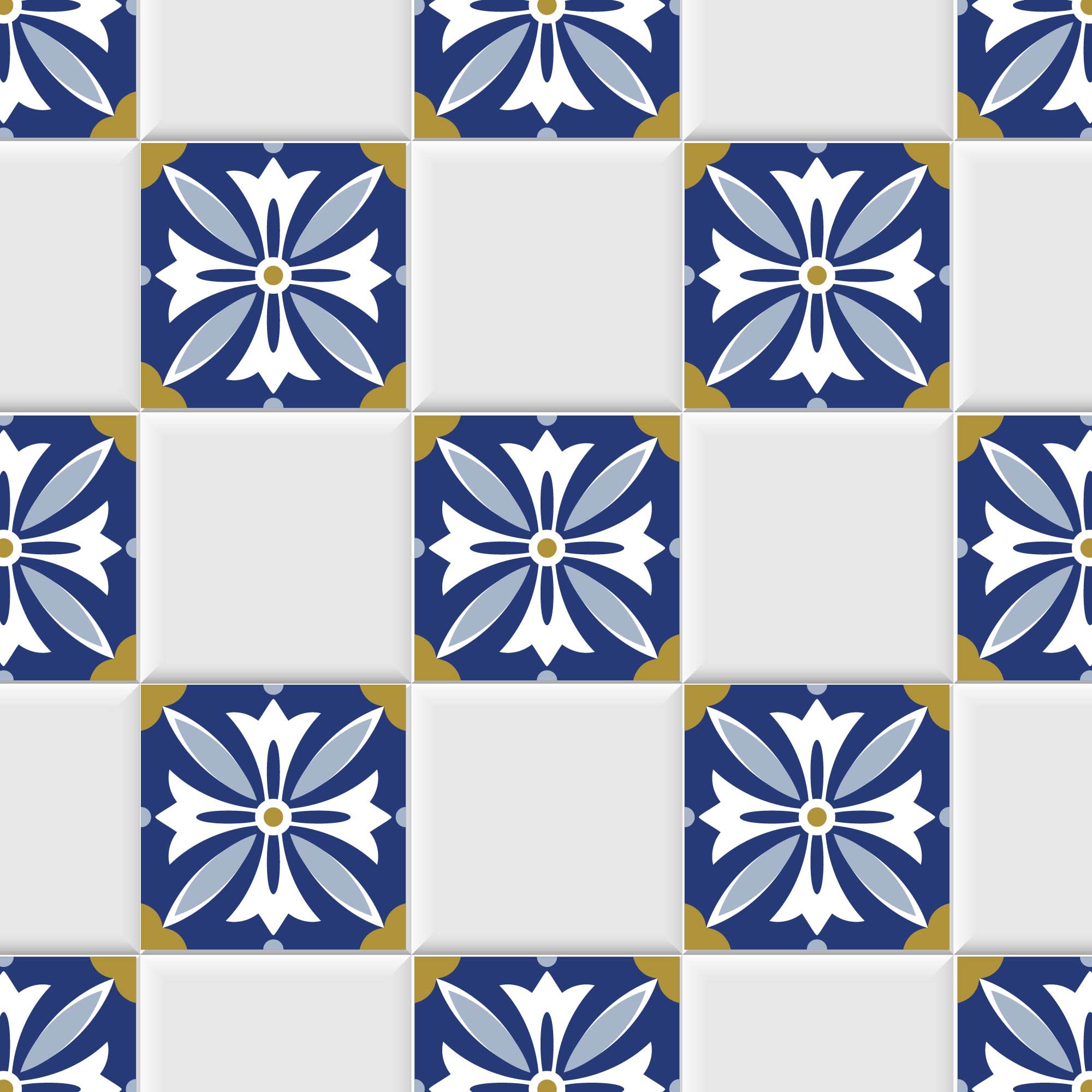 Lot de 27 autocollants pour sol - 041 - Lisbonne - 15 x 15 cm - Lot de 27 autocollants pour carrelage mural - Pour cuisine, salle de bains, toilettes, bordures - Rénover les miroirs