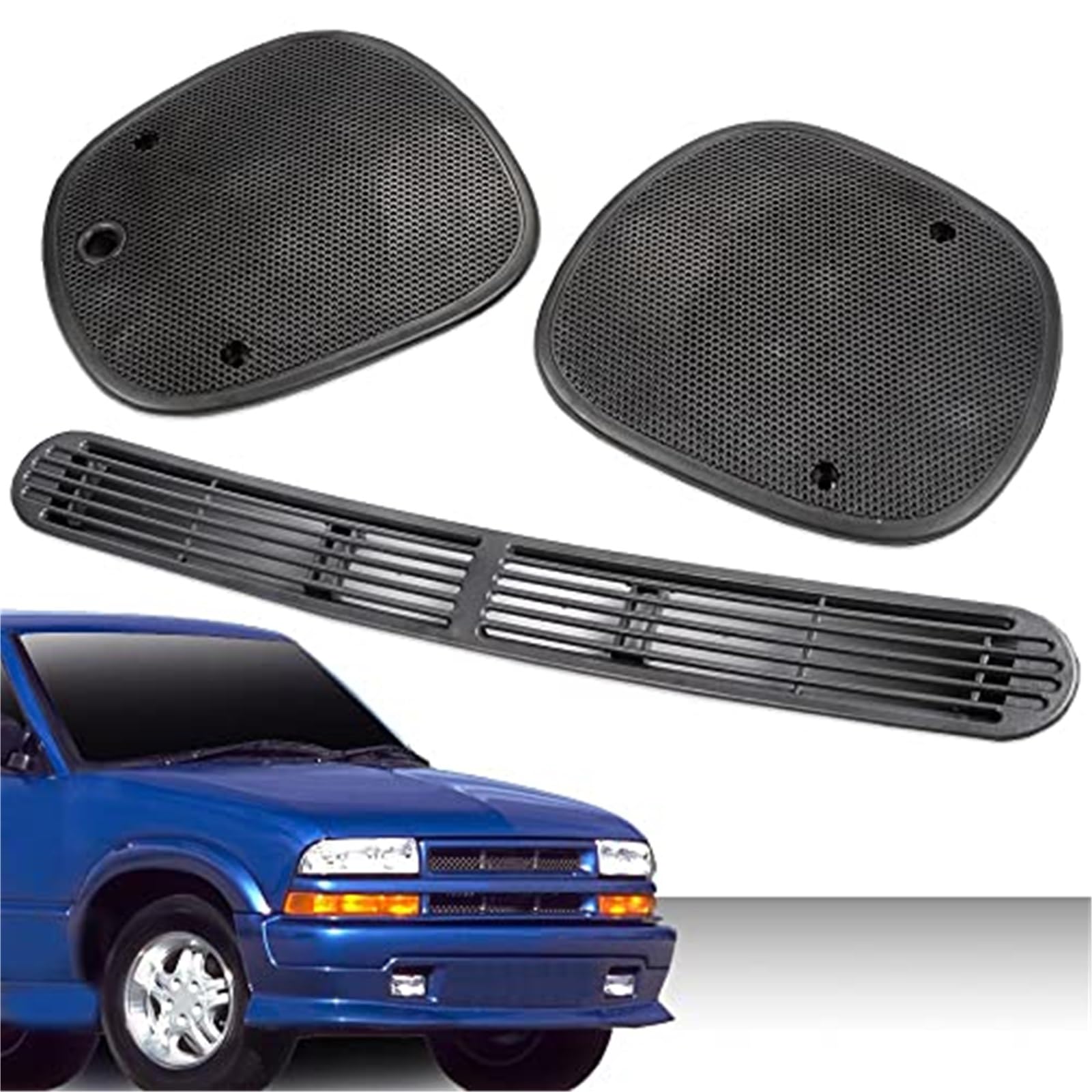 Wivplex Juego de cubierta de ventilación for descongelación de tablero y cubierta de rejilla de altavoz for 1998-2005, for Chevrolet S10, for GMC Jimmy Sonoma/, for Oldsmobile Bravada/Blazer, 3 piezas