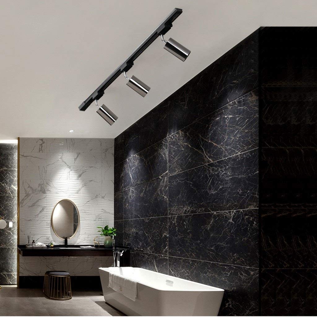 Spot de plafond, éclairage sur rail LED, spots muraux rotatifs pour couloir, cuisine, salon, centre commercial - Noir 15 W - Lumière blanche
