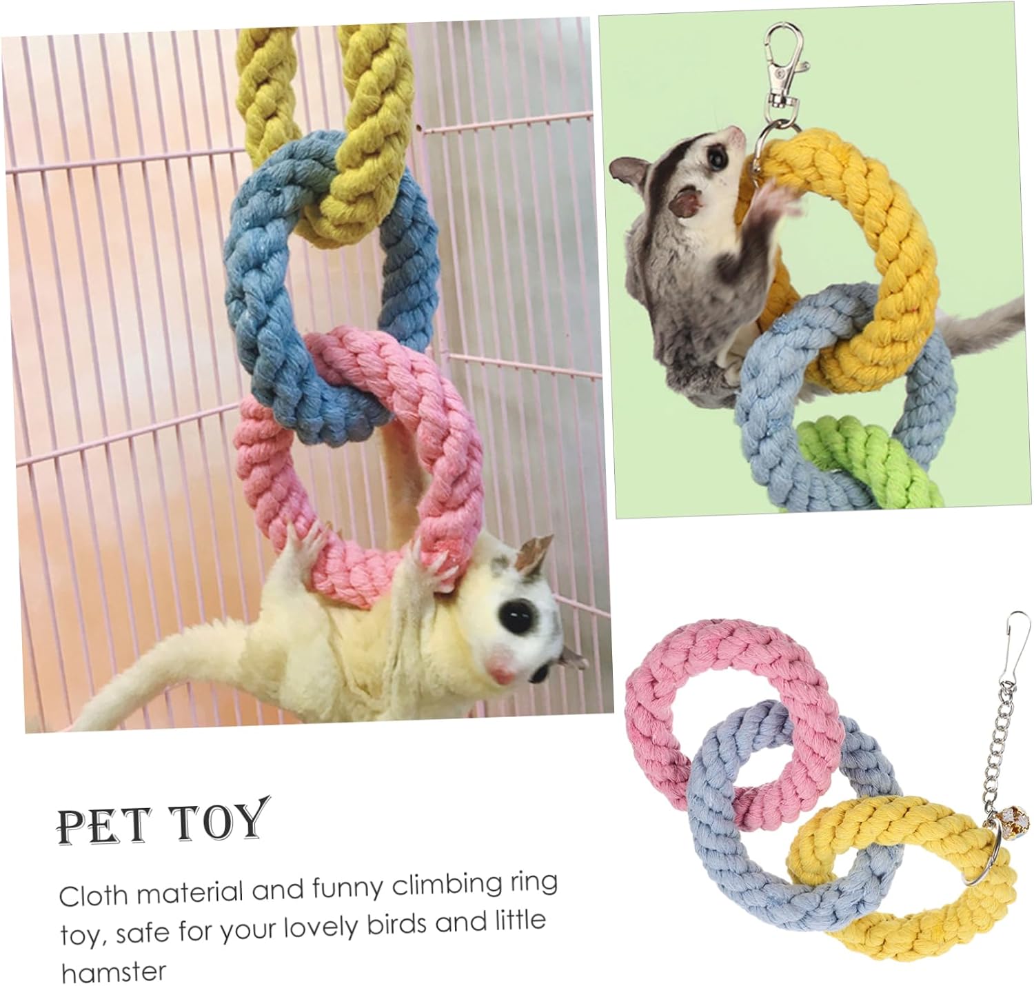 Climbing Ring Pendant Sugar Glider Toys Small Animal Hanging Hammock Climbing Toy