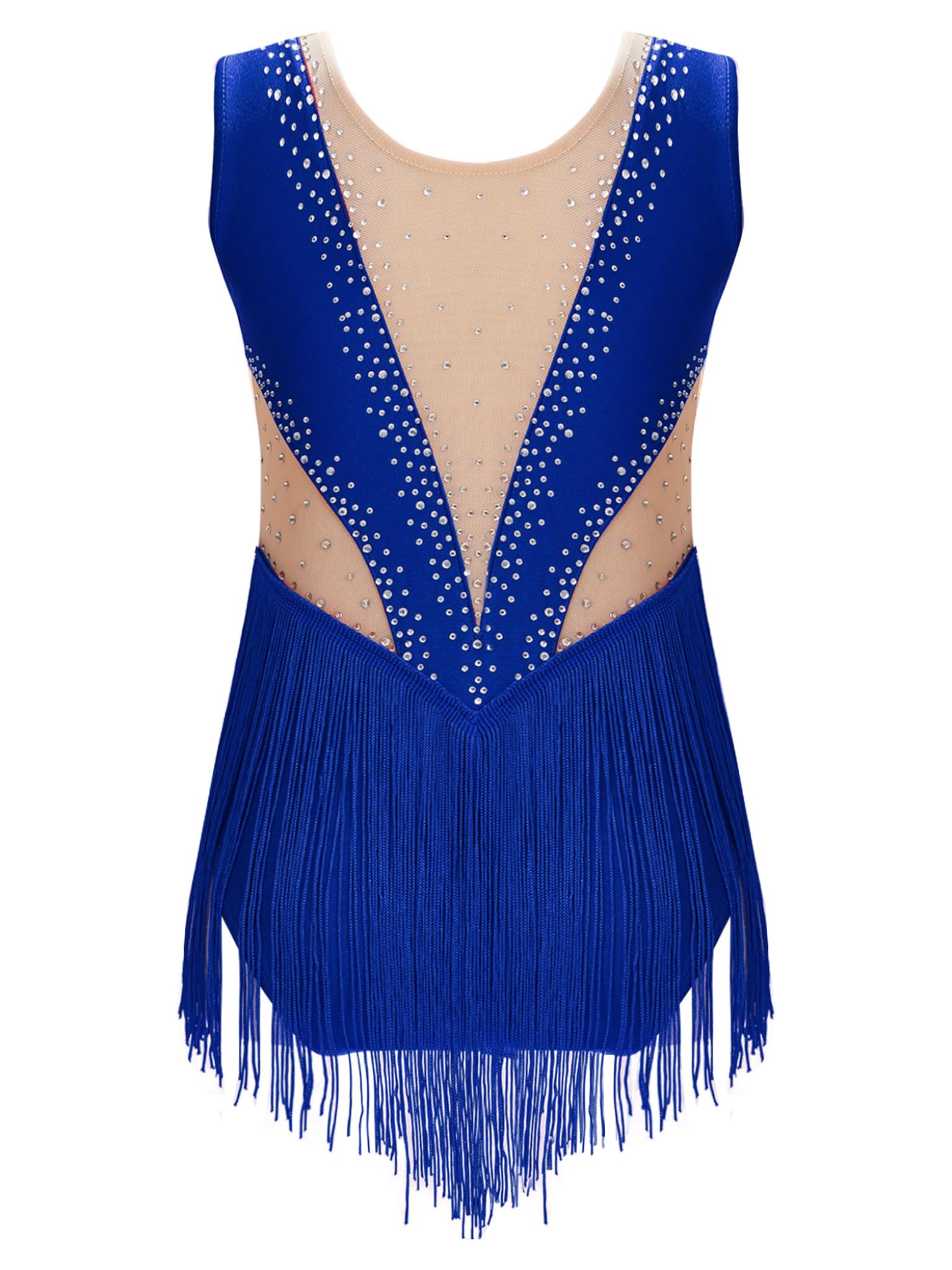 Runhomal Dziewczyna Trykot gimnastyka rytmiczna zawody Rhinestone Strój bez rękawów Dziecko Leotard Łyżwiarstwo figurowe Balet Joga Performance