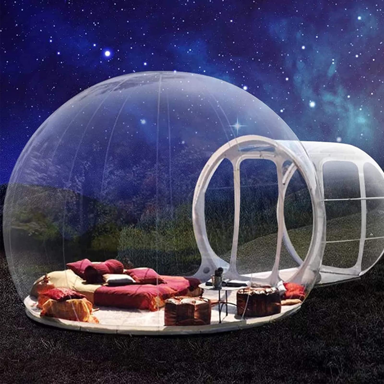 Amazon.co.jp: 屋外用インフレータブルバブルキャンプテント、クリア